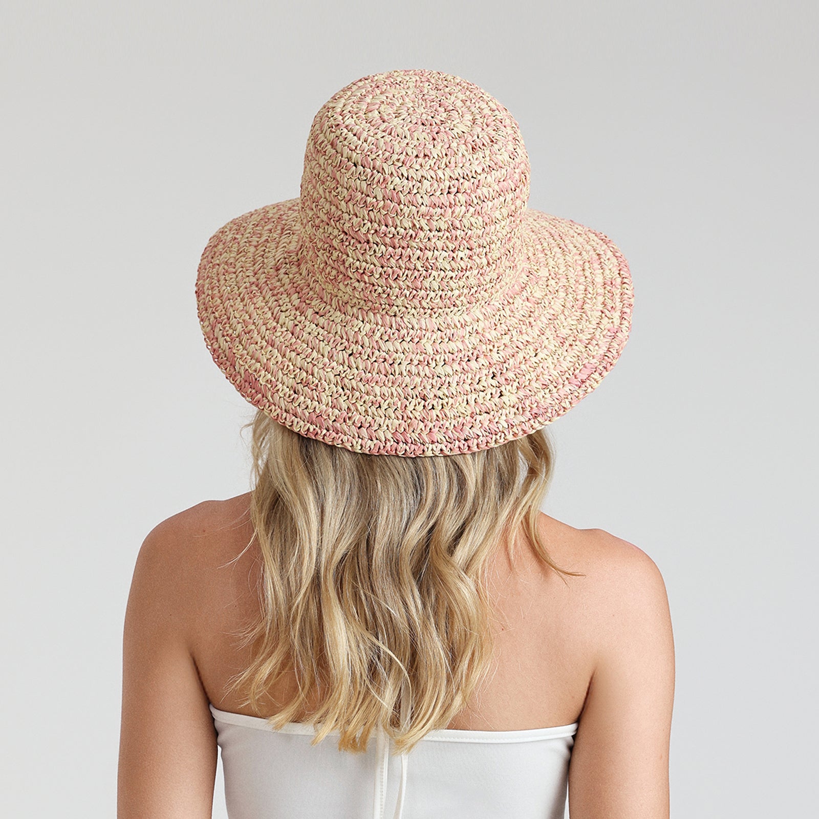 Women’s Paper Straw Bucket Hat with Wide Brim and UPF 50+ Sun Protection
