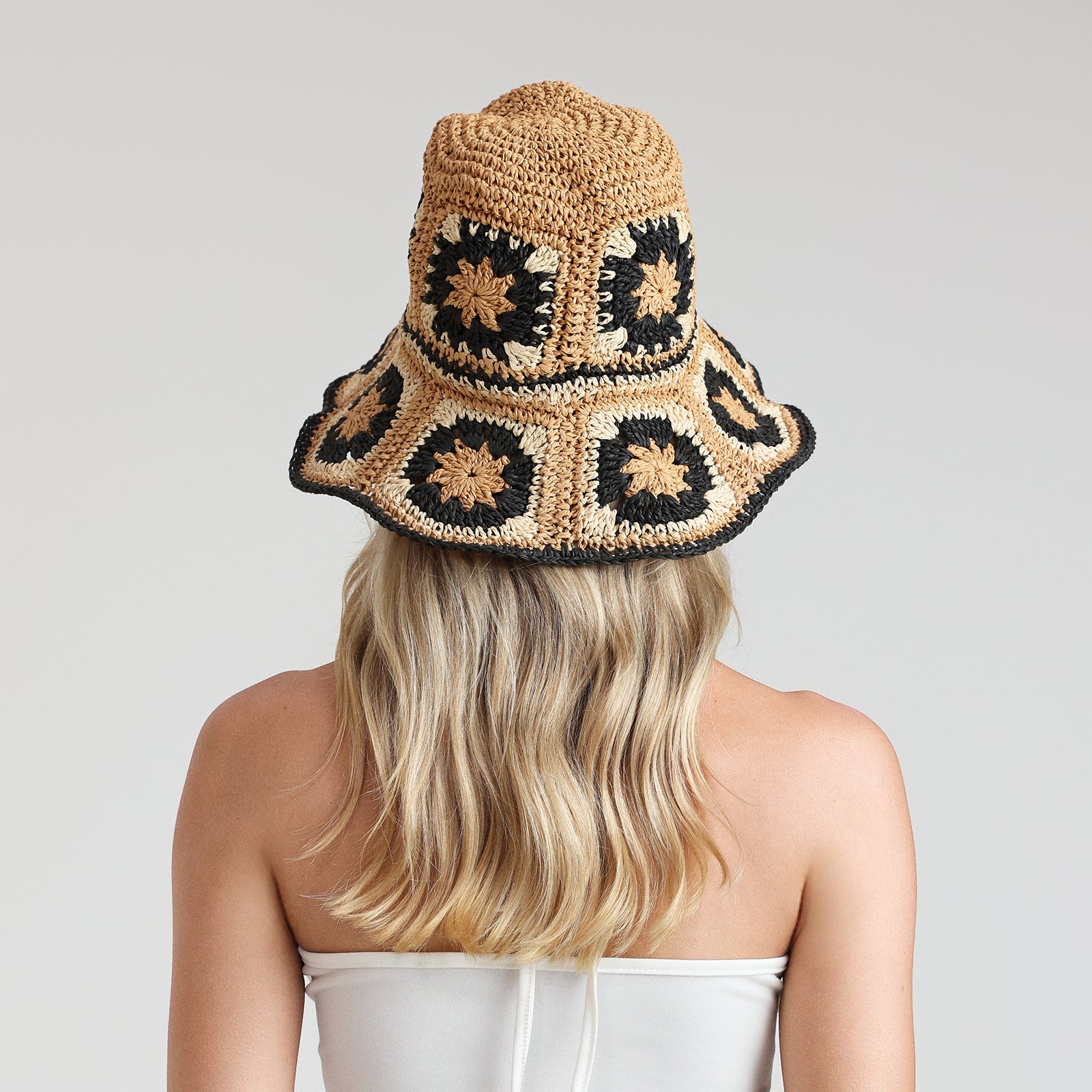 Women’s Paper Straw Bucket Hat with Wide Brim and UPF 50+ Sun Protection