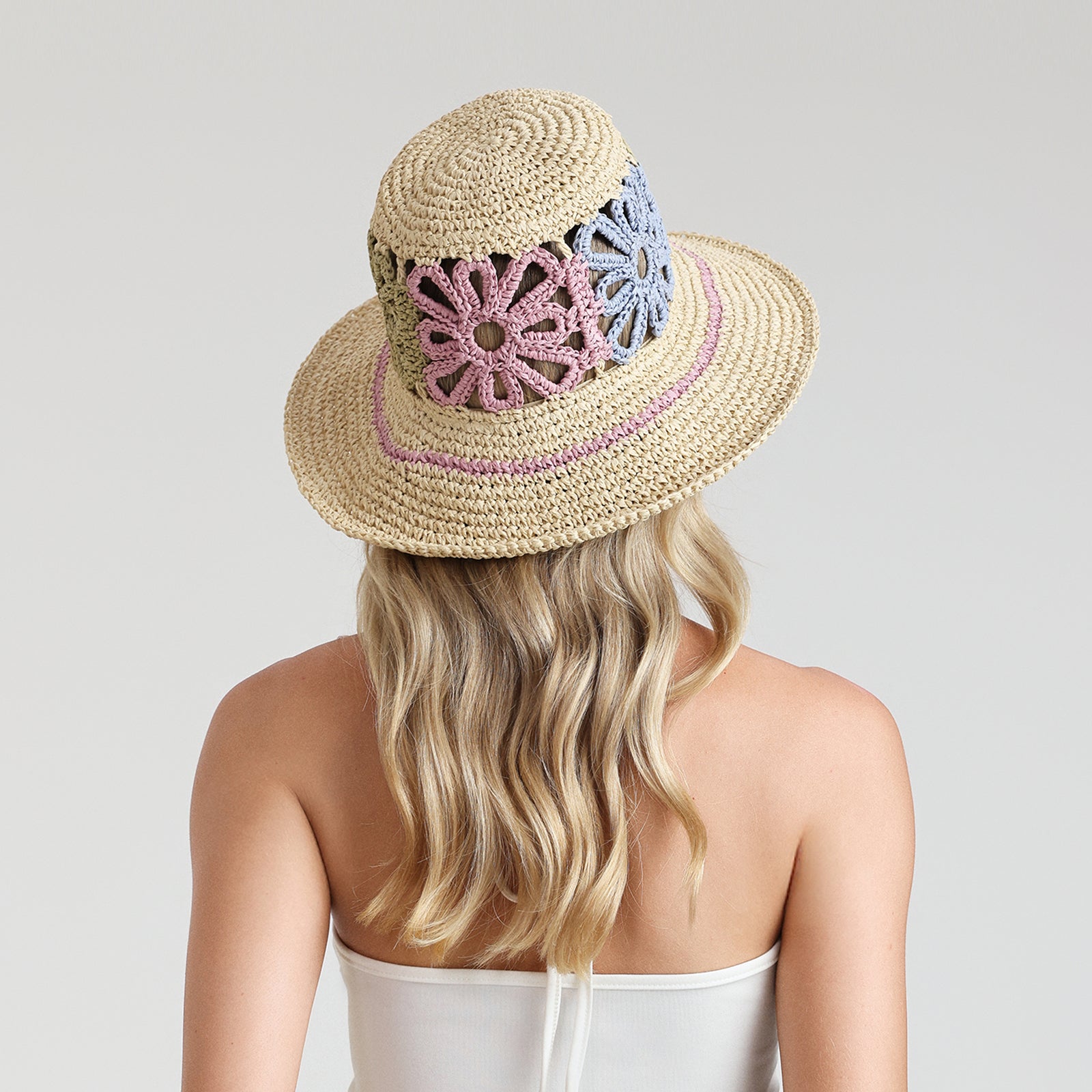 Wholesale Women's Paper Straw Bucket Hat with Wide Brim and UPF 50+ Sun Protection