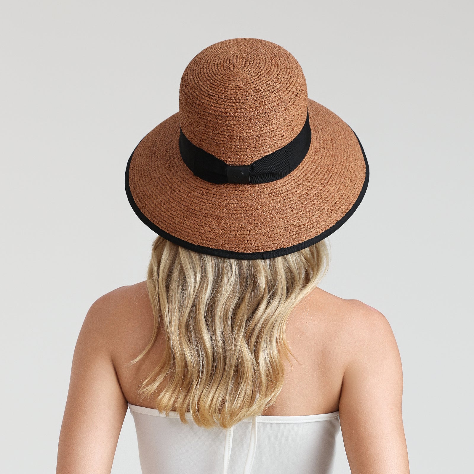 Women’s Raffia Bucket Hat with Wide Brim and UPF 50+ Sun Protection