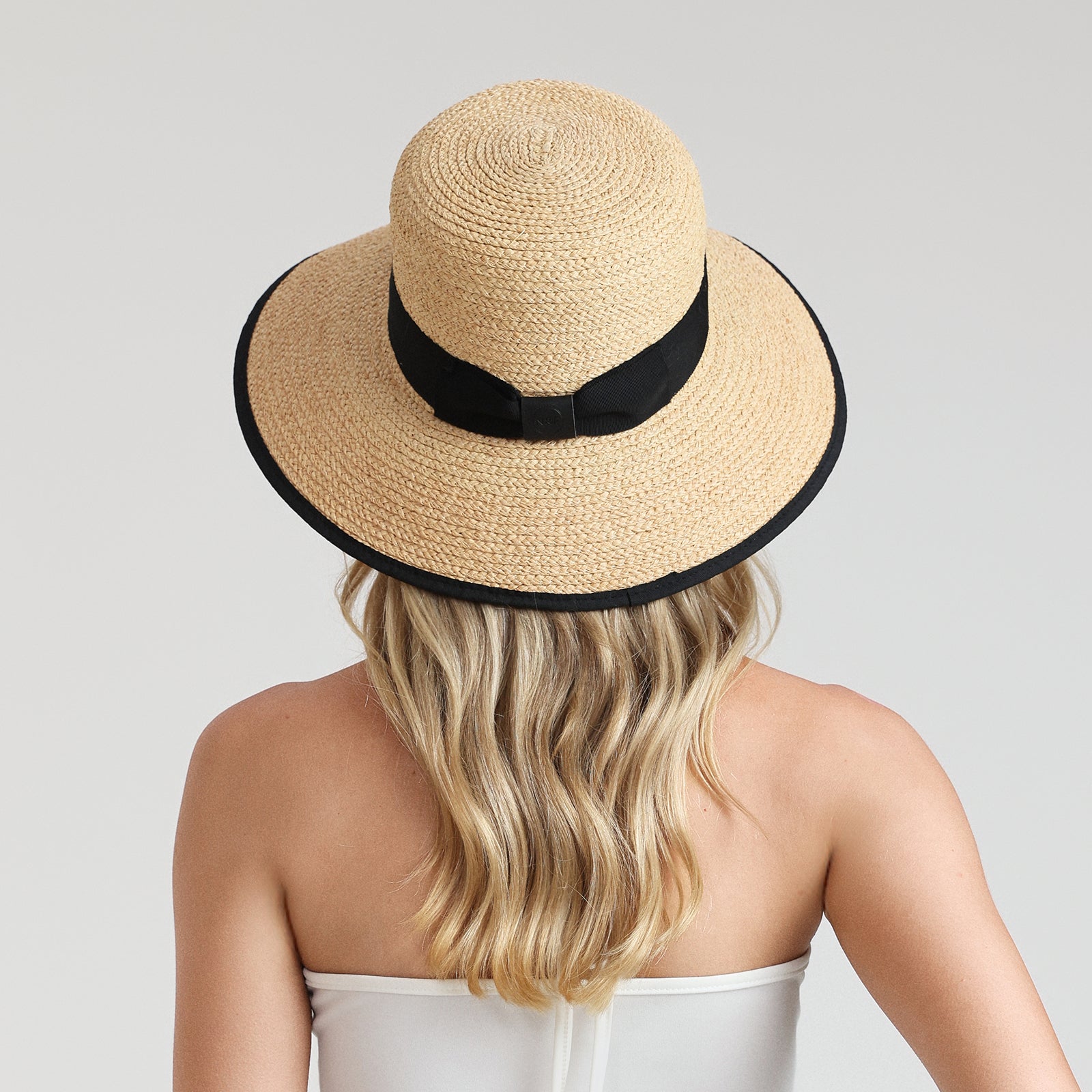 Women’s Raffia Bucket Hat with Wide Brim and UPF 50+ Sun Protection