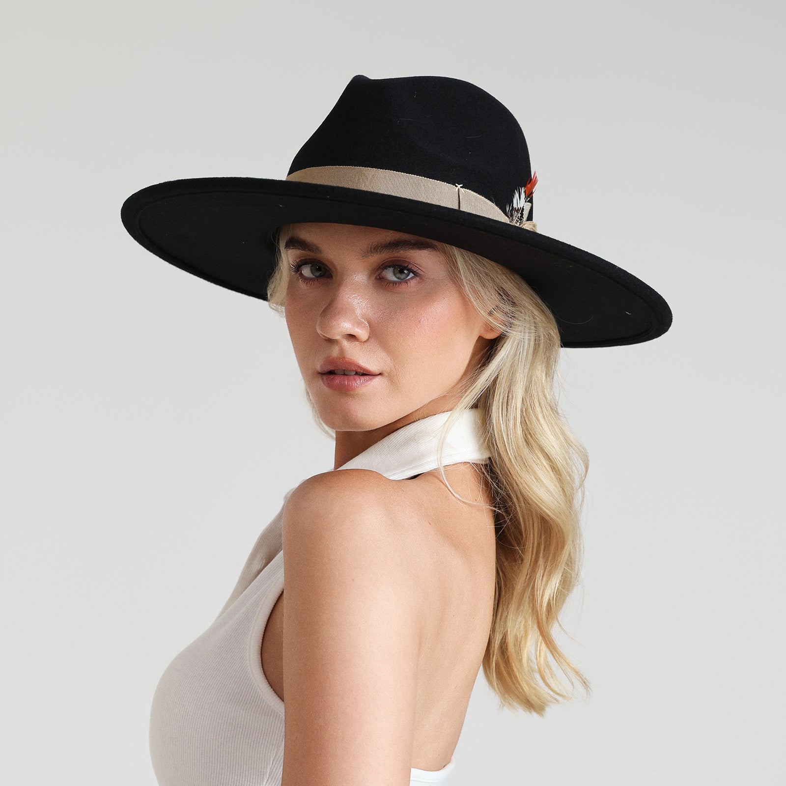 Unisex Polyester Fedora Hat with Wide Brim and UPF 50+ Sun Protection