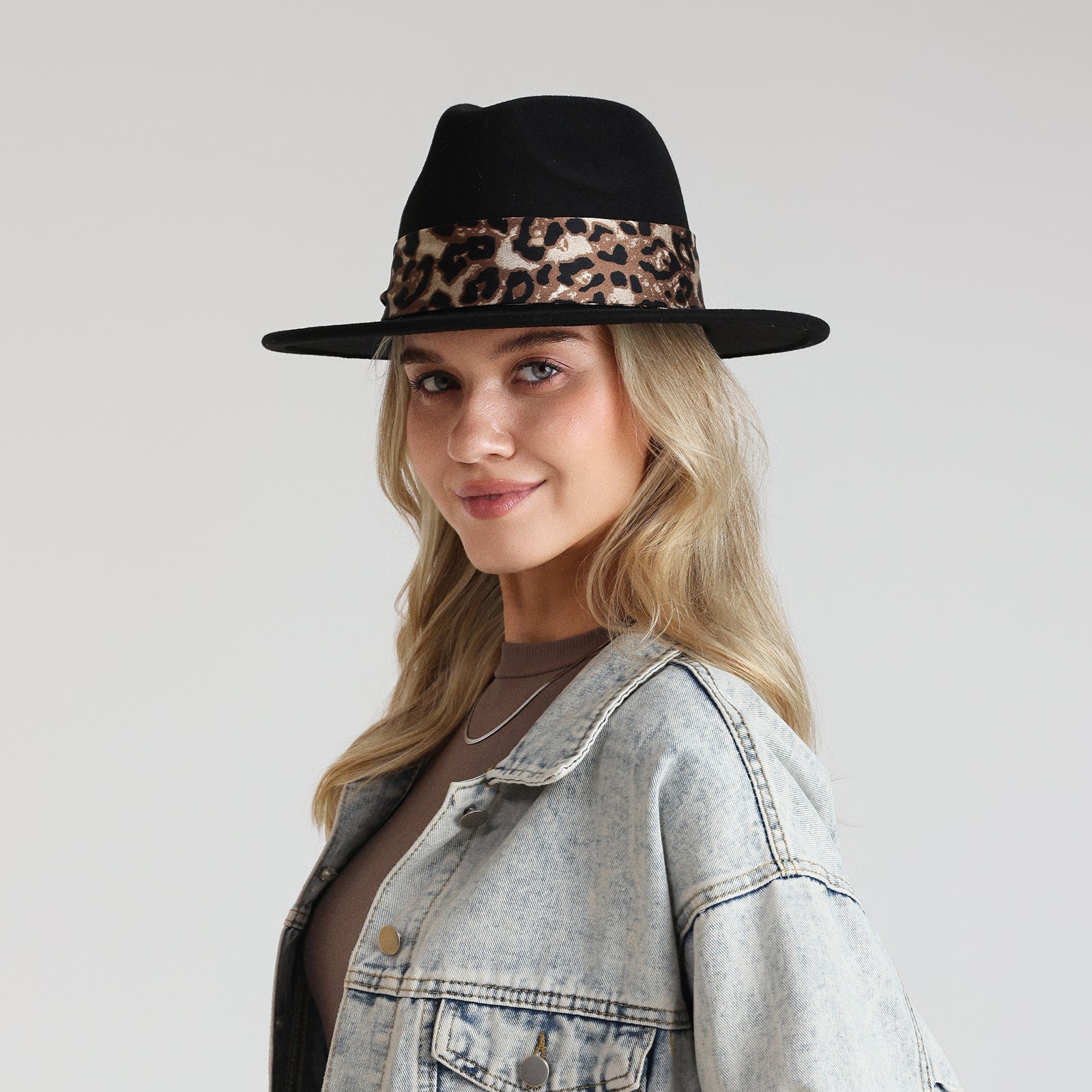 Wholesale Women’s Polyester Fedora Hat with  Flat Brim and UPF 50+ Sun Protection