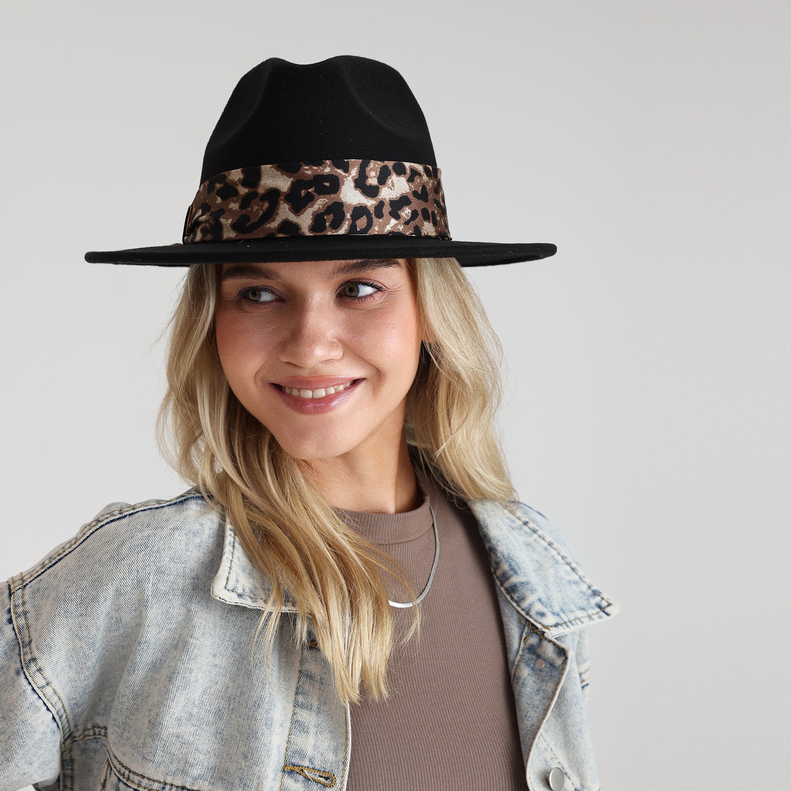 Wholesale Women’s Polyester Fedora Hat with  Flat Brim and UPF 50+ Sun Protection