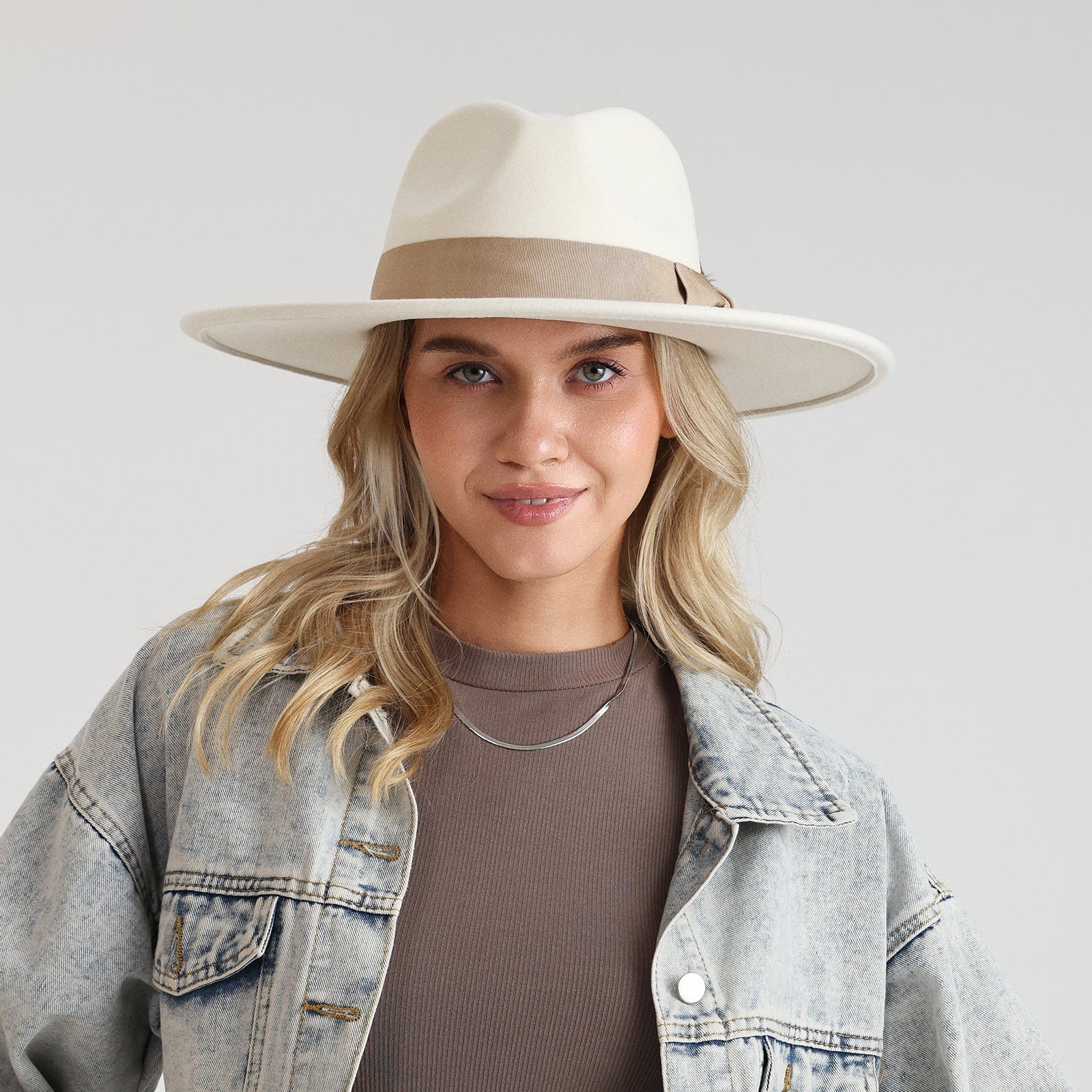 Unisex Polyester Fedora Hat with Wide Brim and UPF 50+ Sun Protection