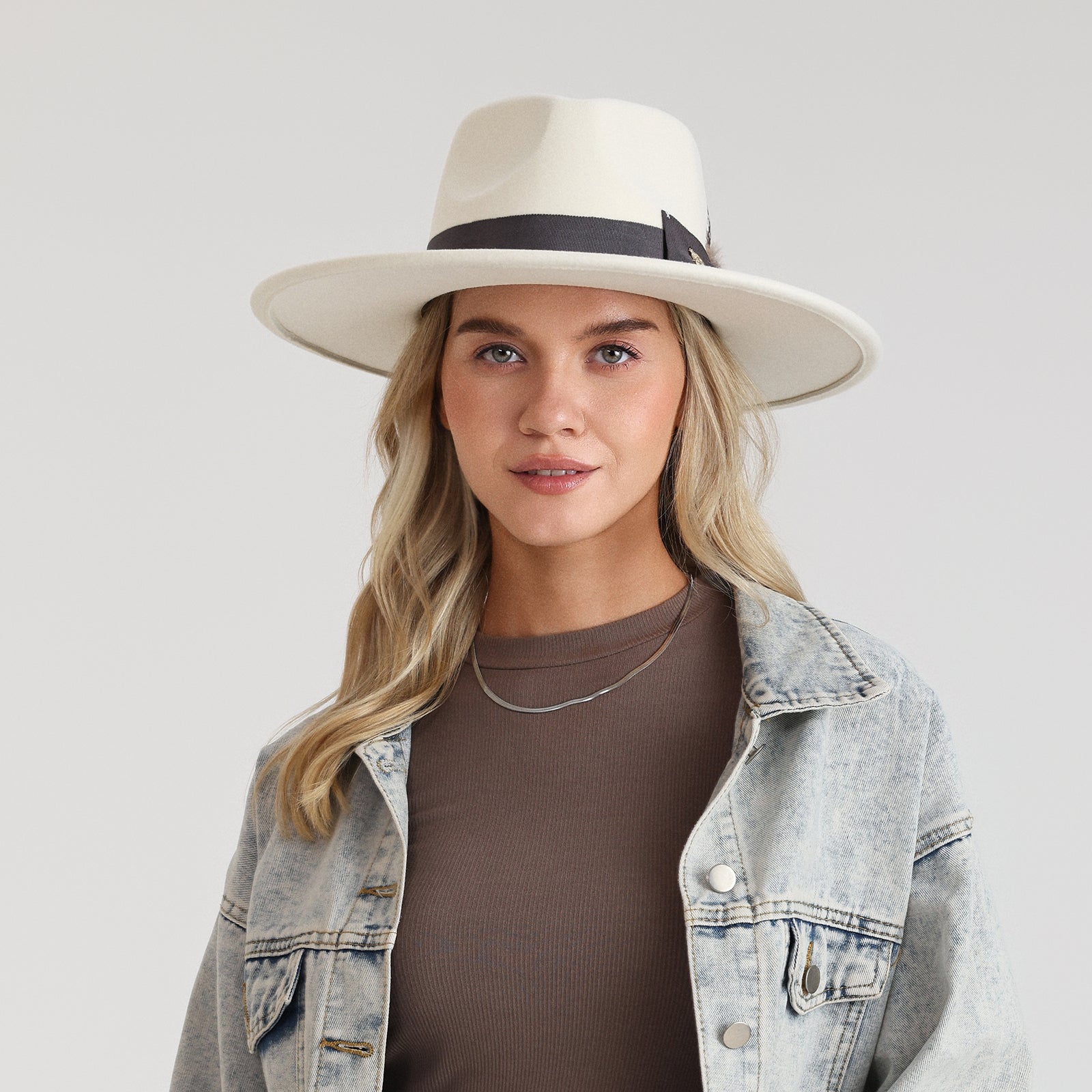 Unisex Polyester Fedora Hat with Wide Brim and UPF 50+ Sun Protection