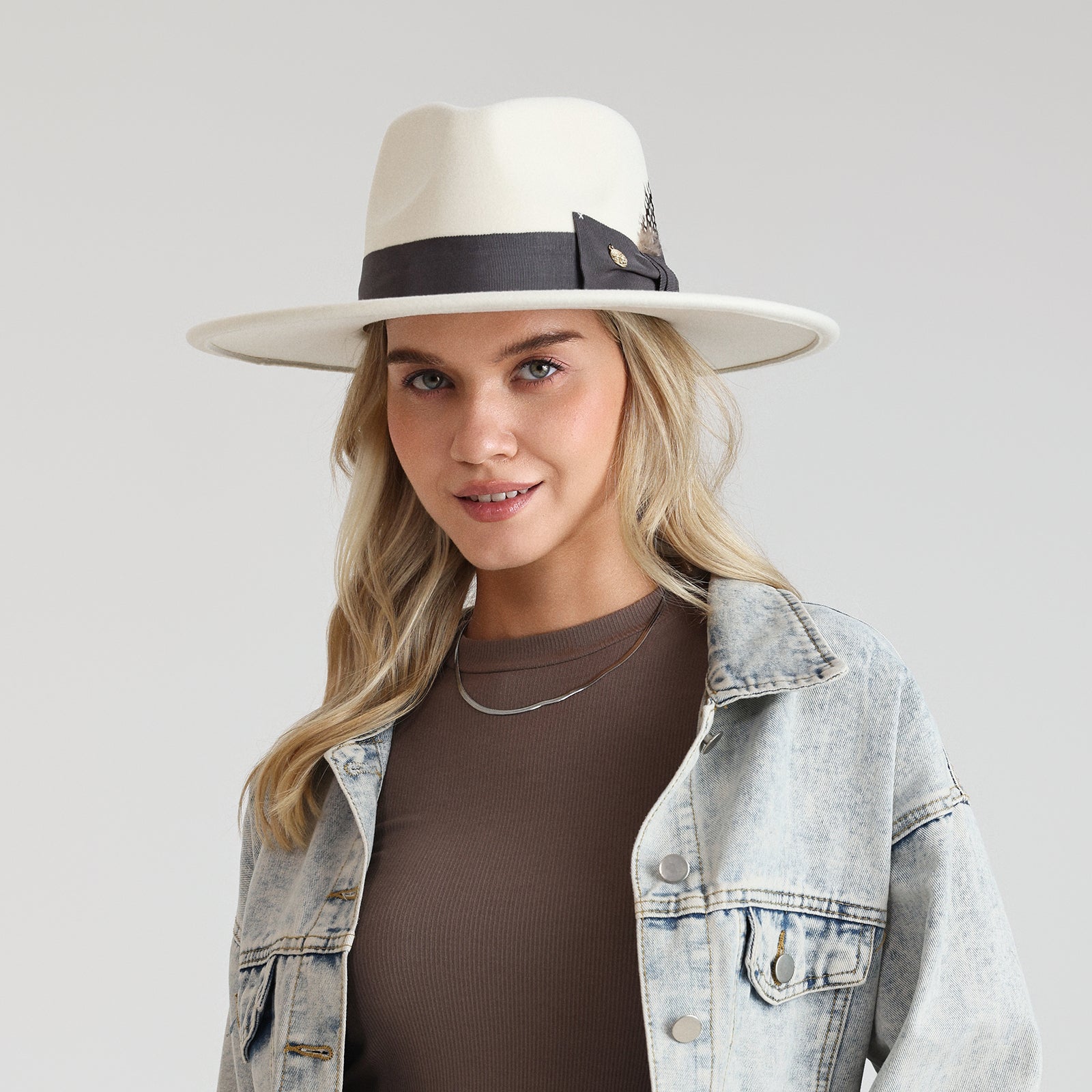 Unisex Polyester Fedora Hat with Wide Brim and UPF 50+ Sun Protection