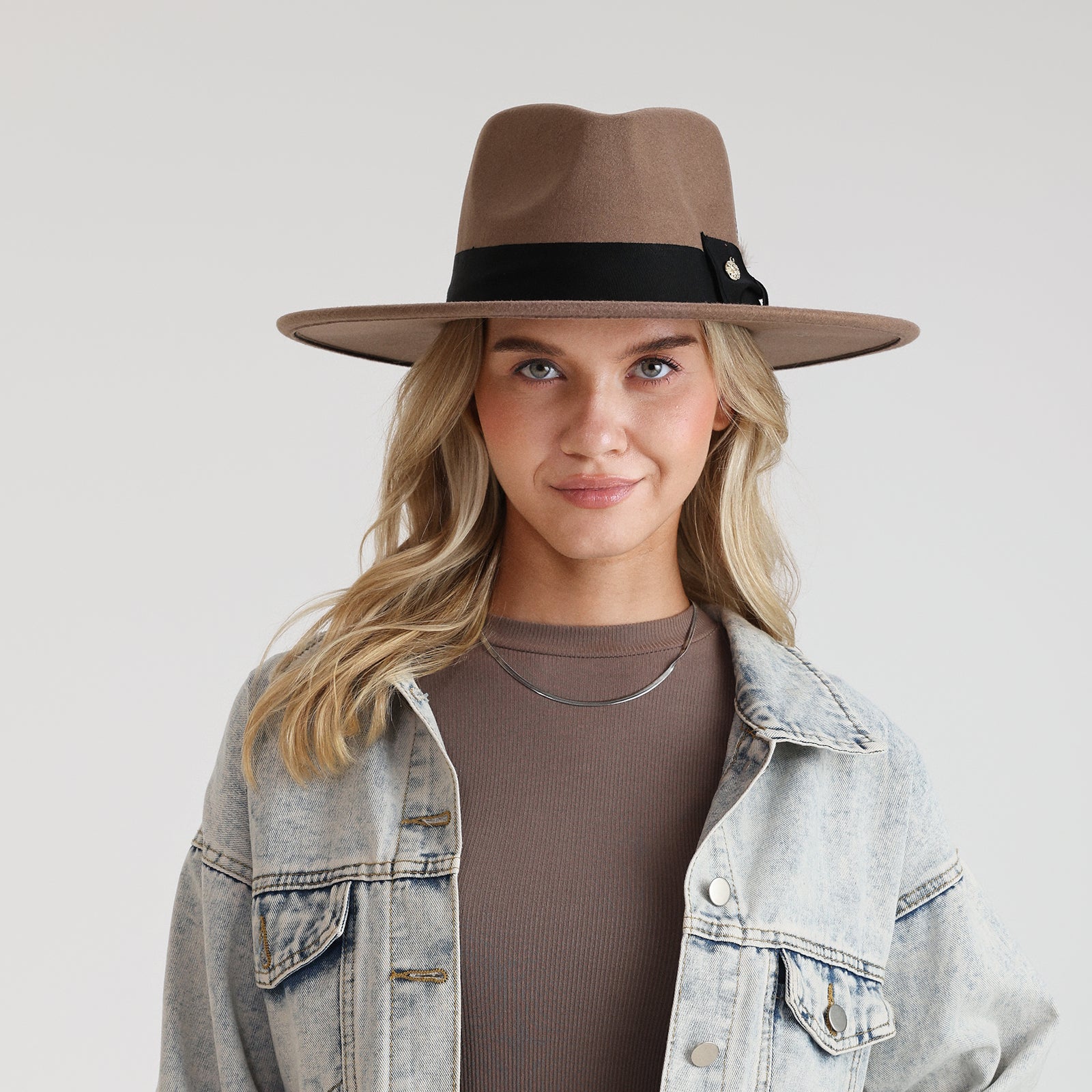 Unisex Polyester Fedora Hat with Wide Brim and UPF 50+ Sun Protection