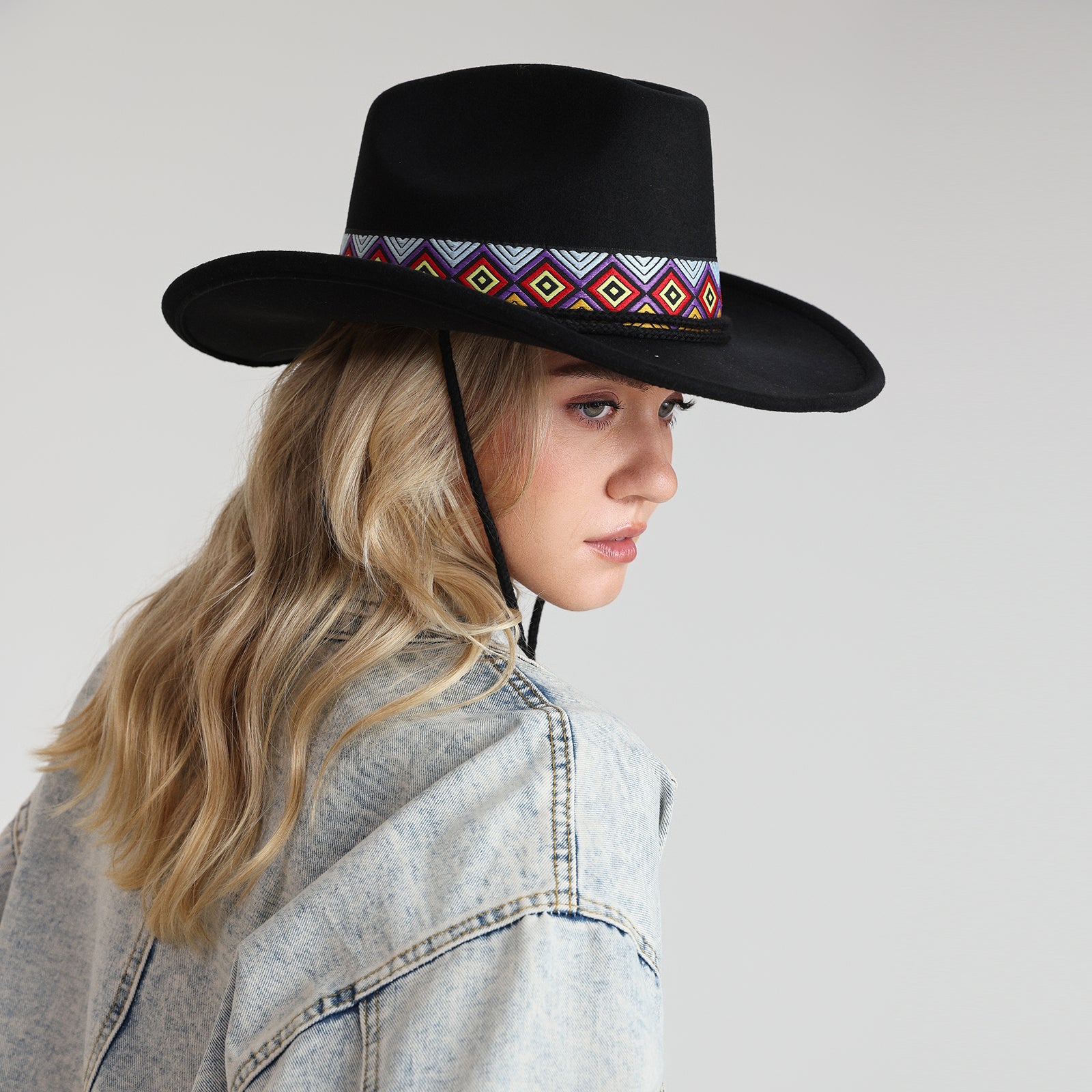 Unisex Polyester Fedora Hat with Wide Brim and UPF 50+ Sun Protection