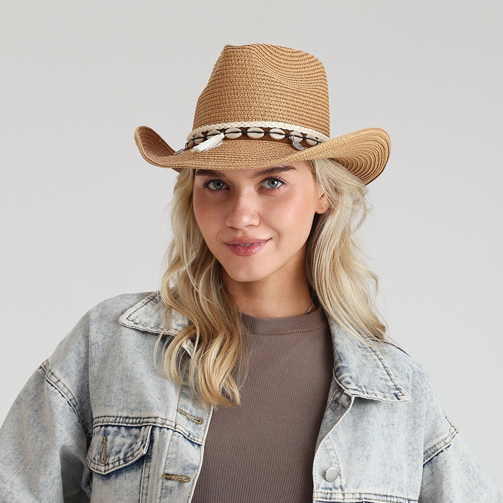 Unisex Paper Straw Fedora Hat with Wide Brim and UPF 50+ Sun Protection