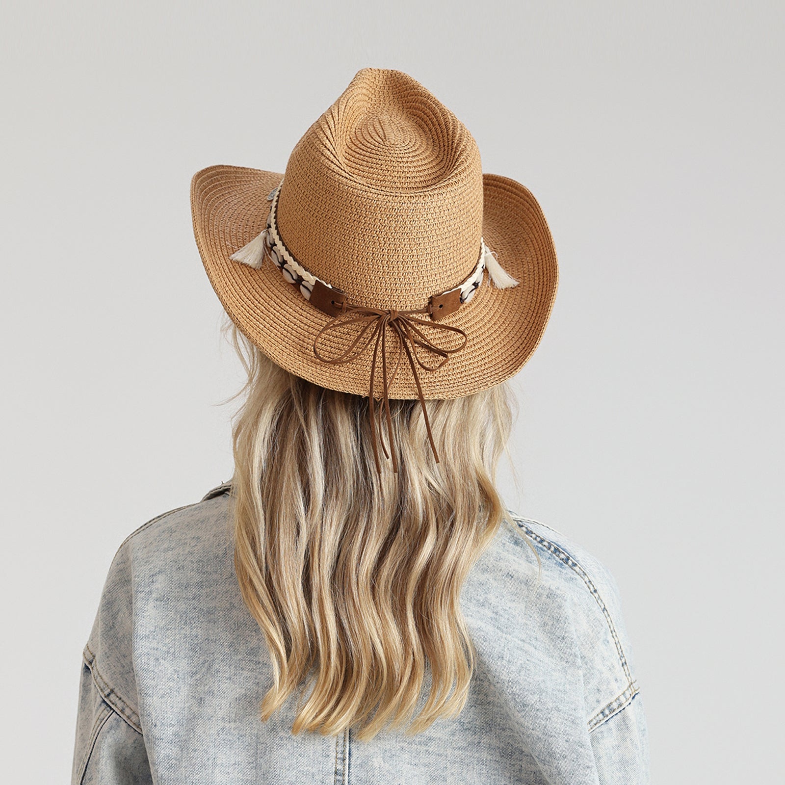 Unisex Paper Straw Fedora Hat with Wide Brim and UPF 50+ Sun Protection