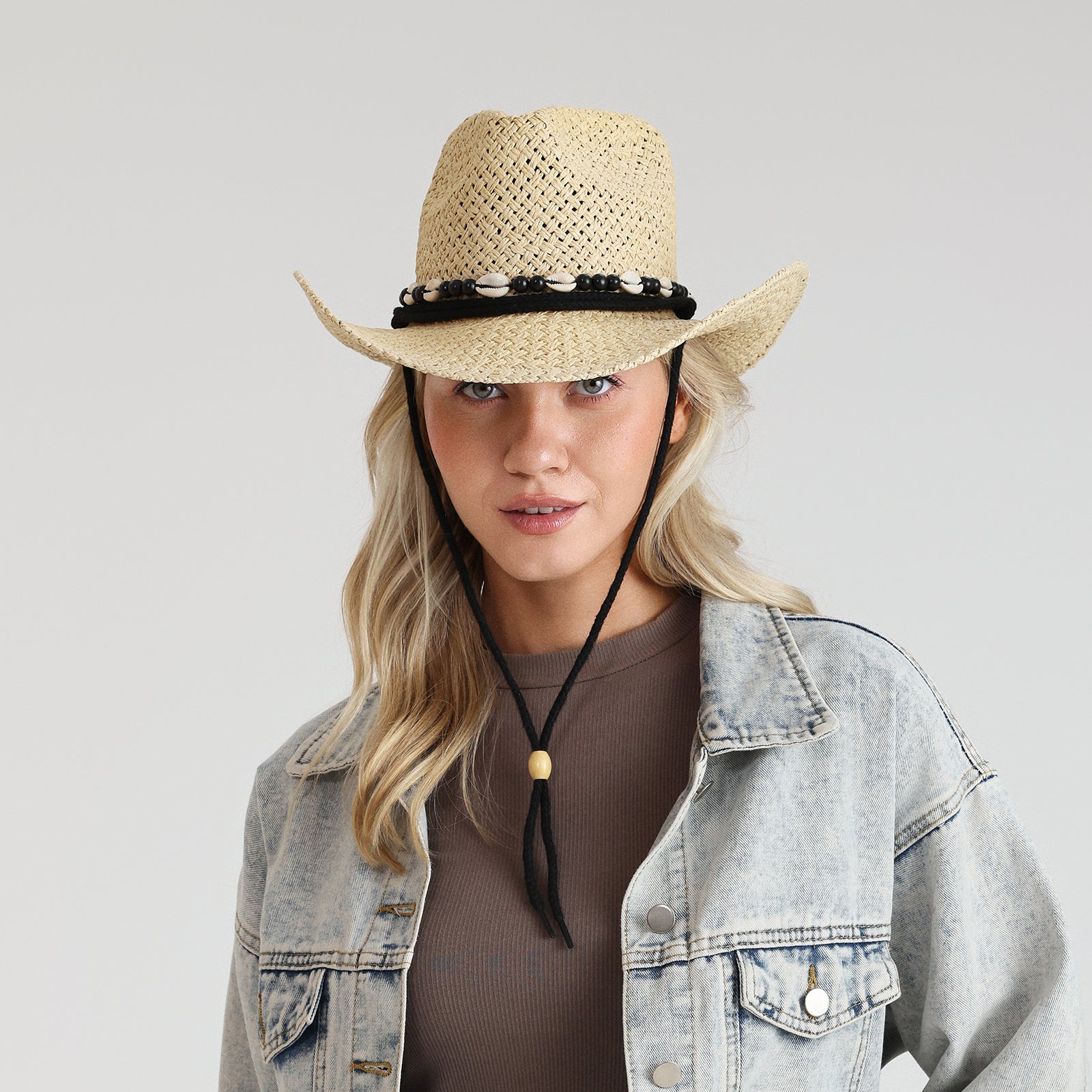 Unisex Paper Straw Fedora Hat with Wide Brim and UPF 50+ Sun Protection