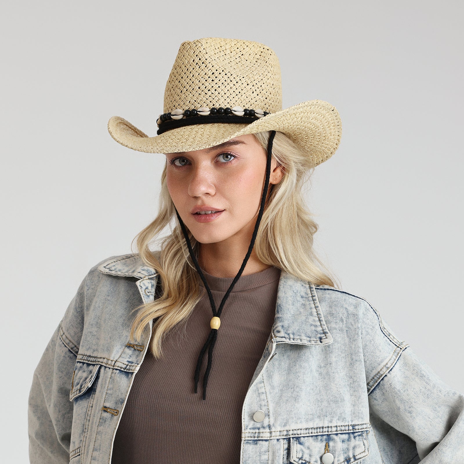 Unisex Paper Straw Fedora Hat with Wide Brim and UPF 50+ Sun Protection