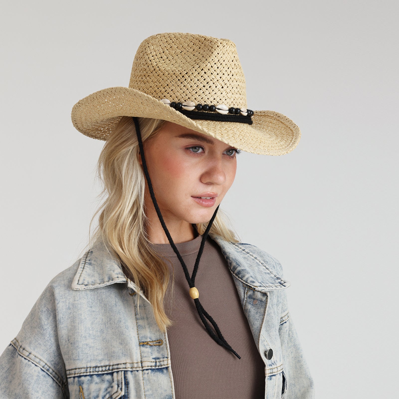 Unisex Paper Straw Fedora Hat with Wide Brim and UPF 50+ Sun Protection