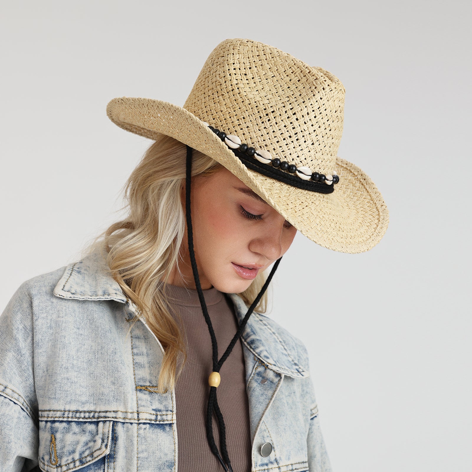 Unisex Paper Straw Fedora Hat with Wide Brim and UPF 50+ Sun Protection