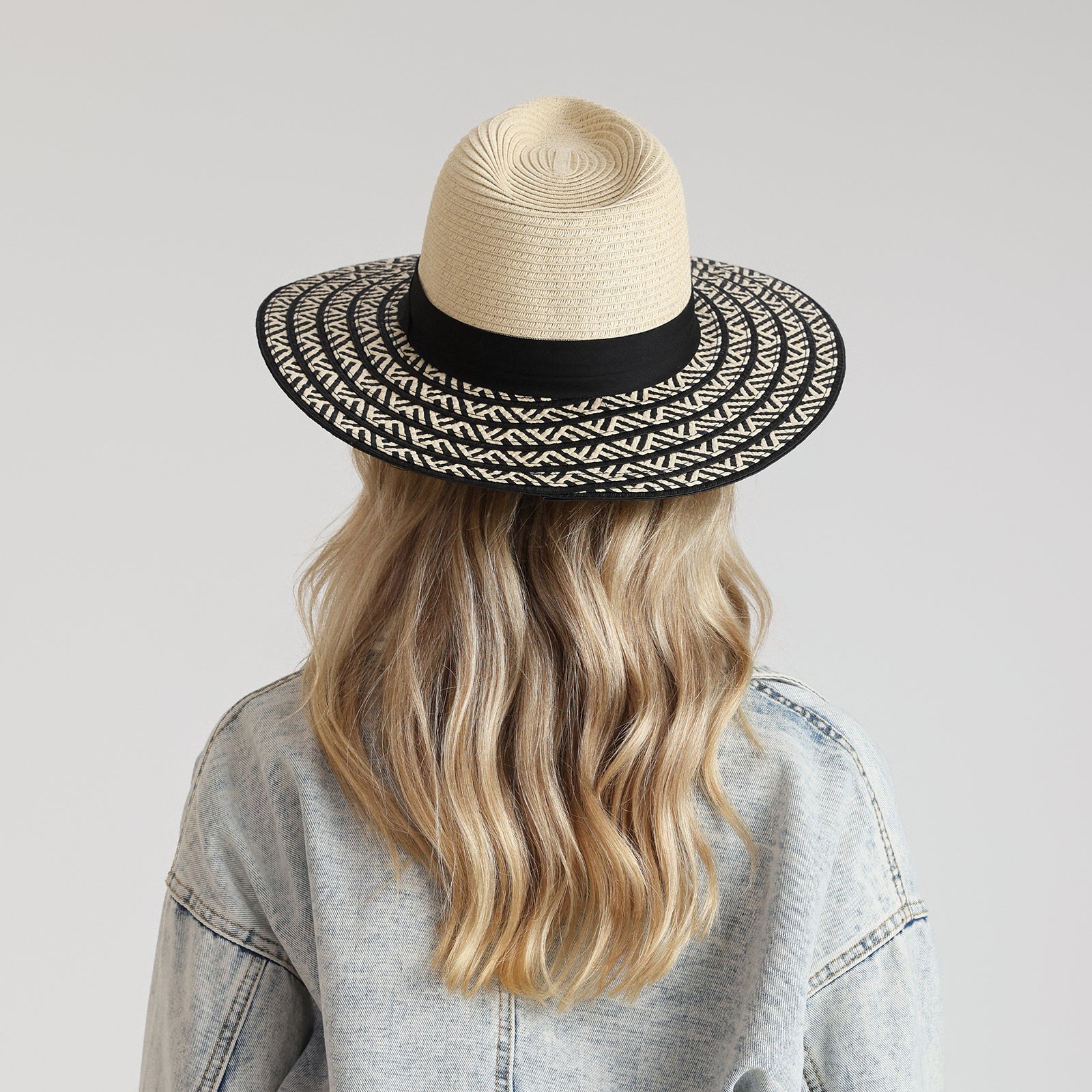 Unisex Paper Straw Fedora Hat with Wide Brim and UPF 50+ Sun Protection