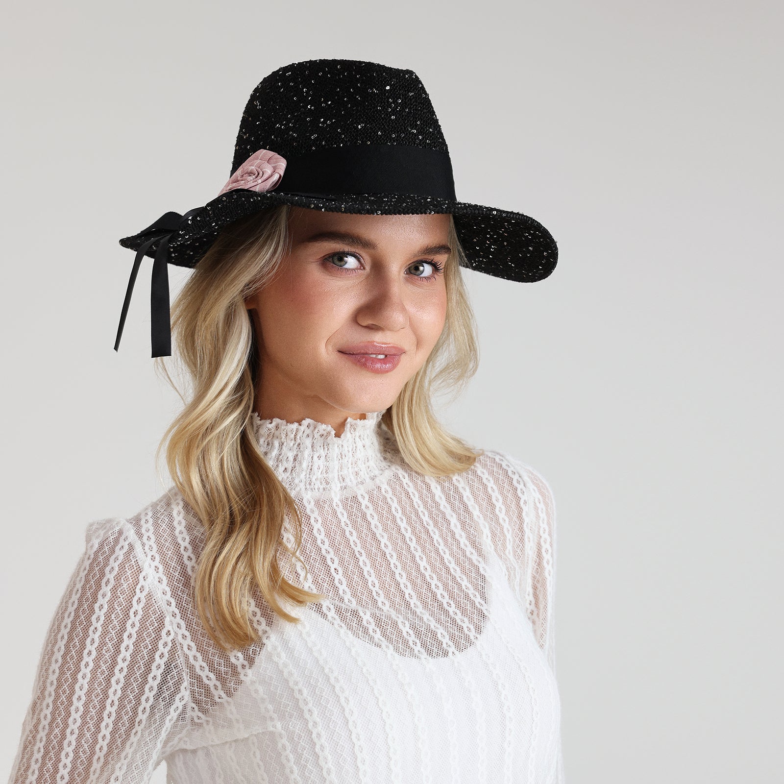 Women’s Polyester Fedora Hat with Wide Brim and UPF 50+ Sun Protection