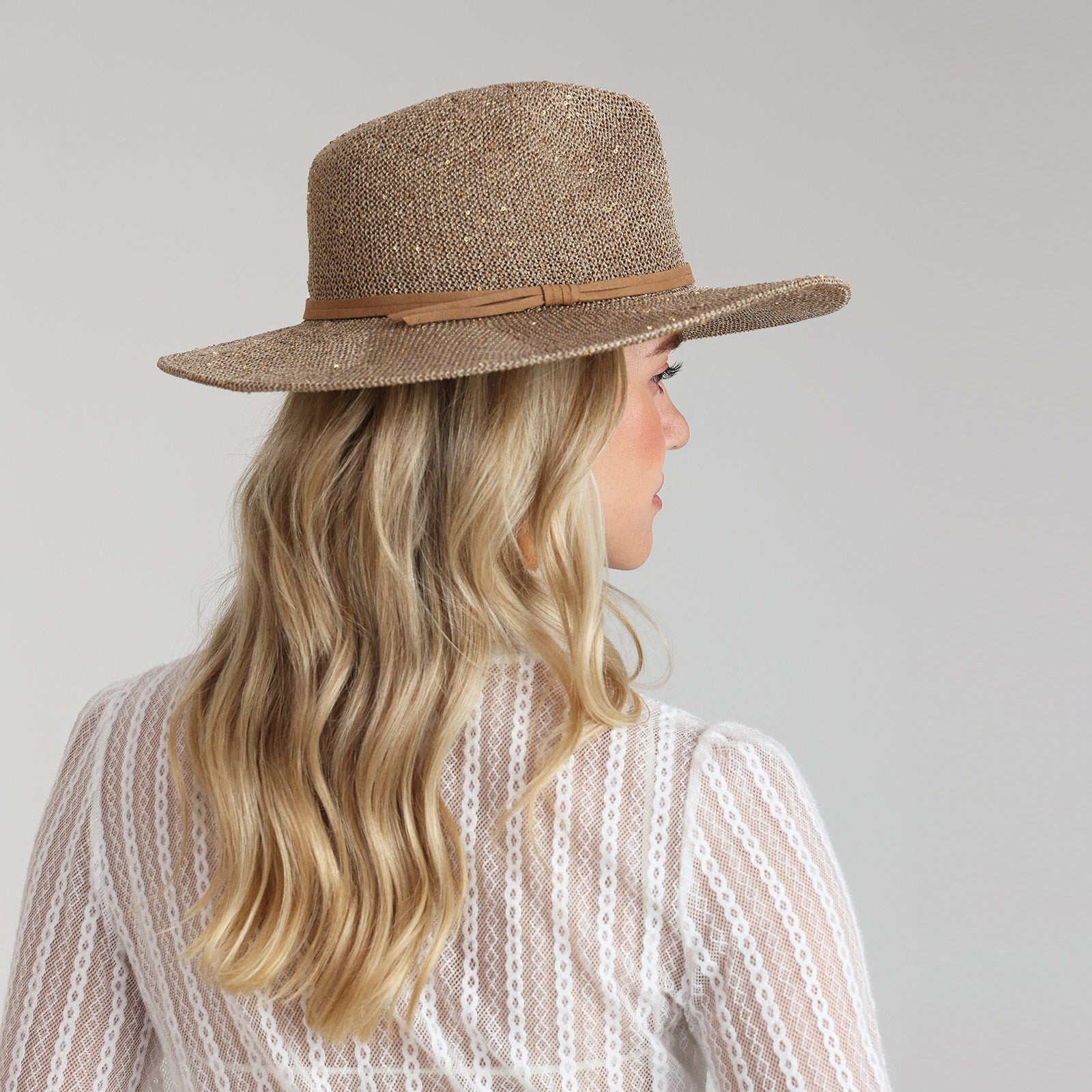 Women’s Polyester Fedora Hat with Wide Brim and UPF 50+ Sun Protection