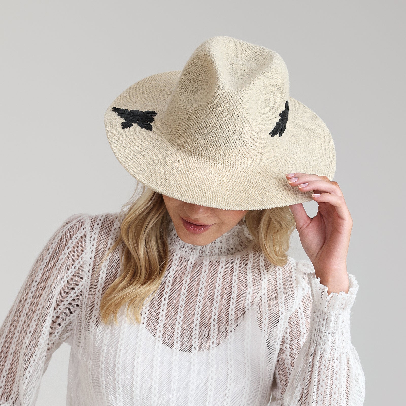 Women’s Polyester Fedora Hat with Wide Brim and UPF 50+ Sun Protection