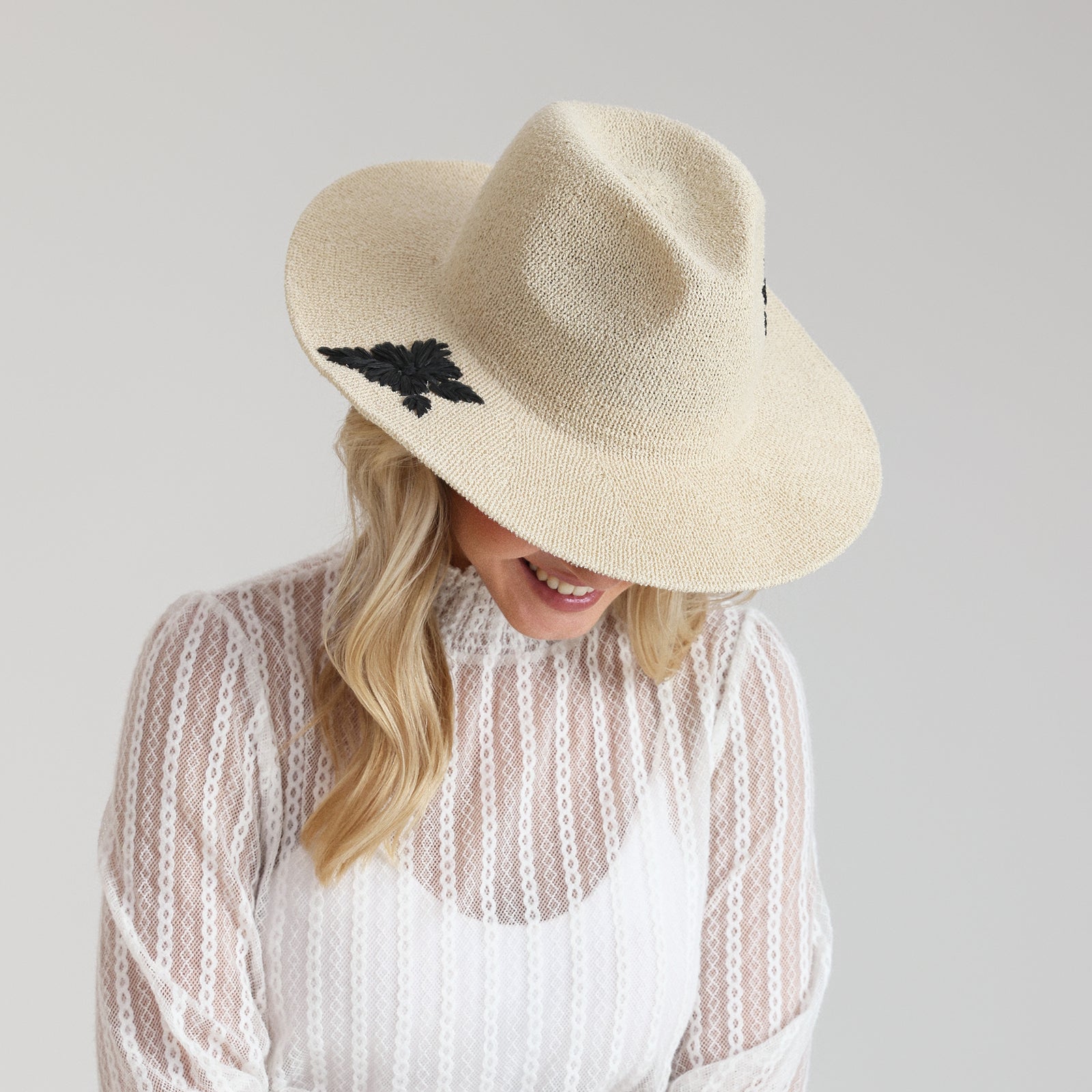 Women’s Polyester Fedora Hat with Wide Brim and UPF 50+ Sun Protection