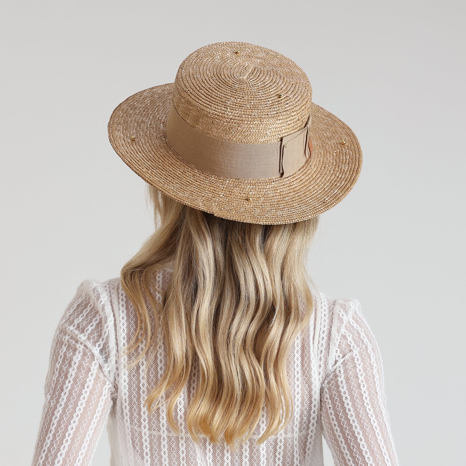 Women’s Wheat Straw Fedora Hat with Wide Brim and UPF 50+ Sun Protection