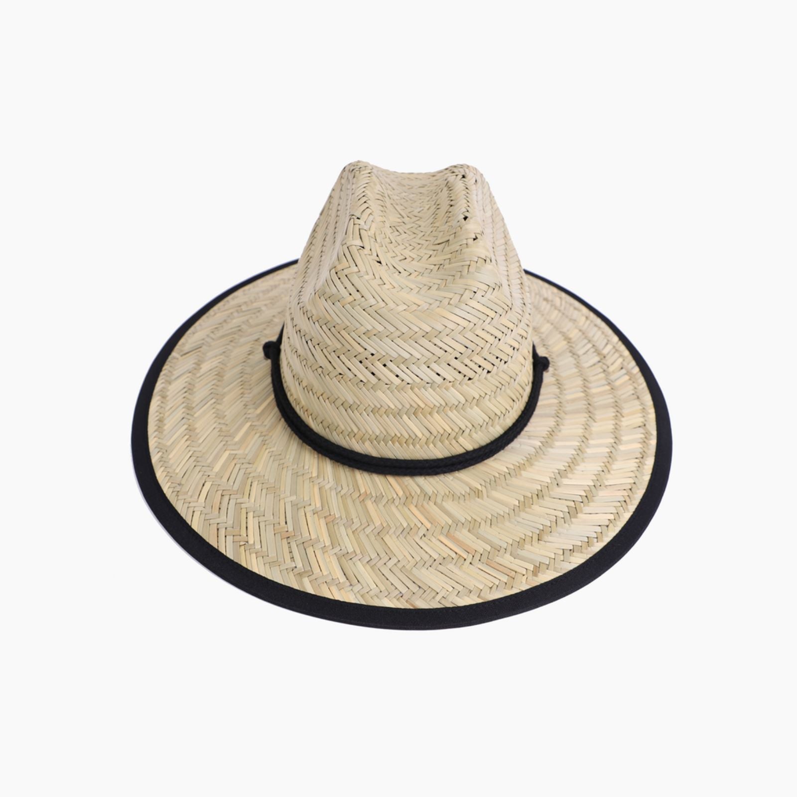 US Stock Wholesale Men's Seagrass Lifeguard Straw Hats with Wide Brim and Sun & Wind Proof