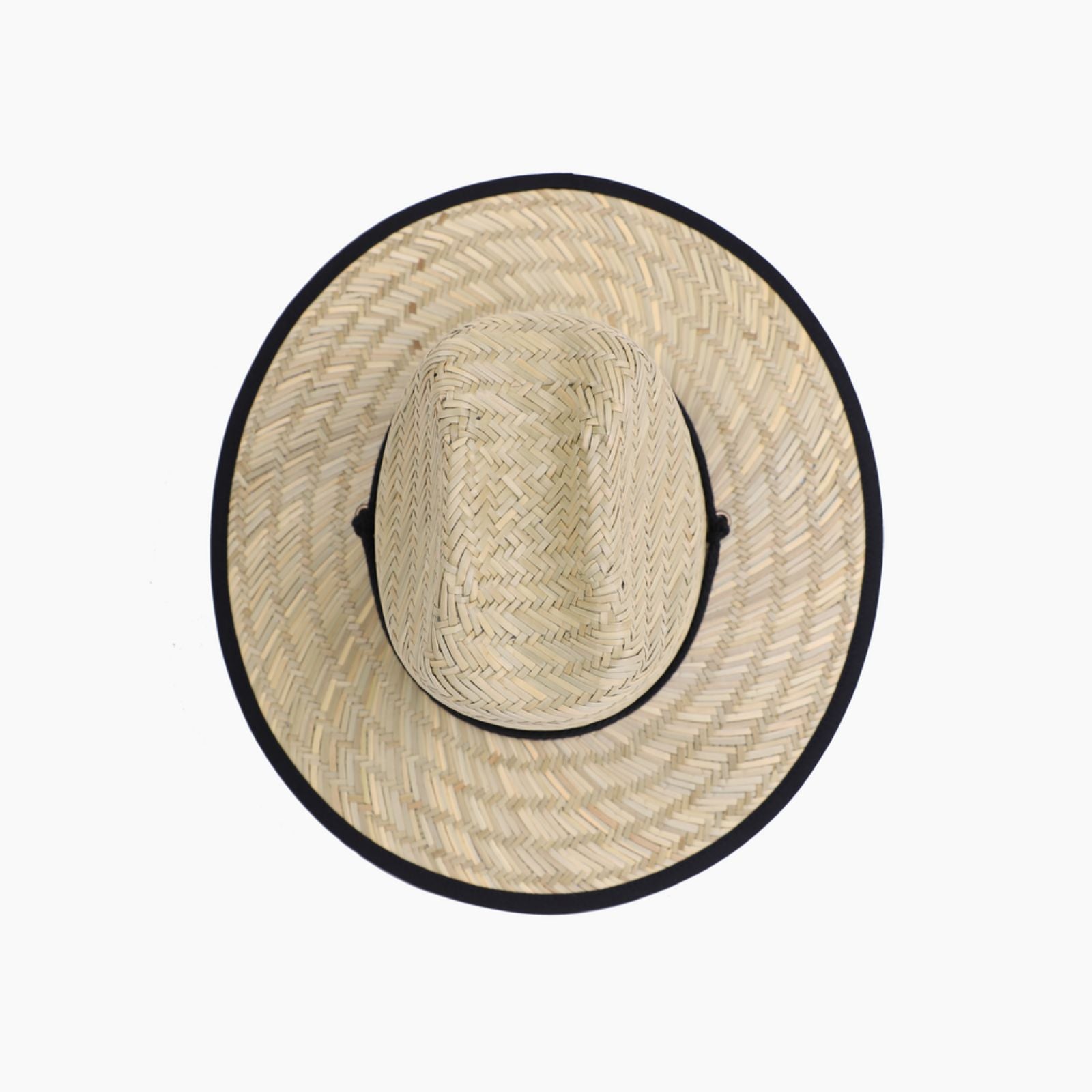 US Stock Wholesale Men's Seagrass Lifeguard Straw Hats with Wide Brim and Sun & Wind Proof