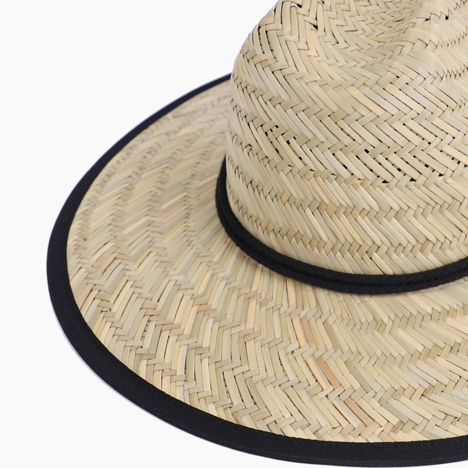 US Stock Wholesale Men's Seagrass Lifeguard Straw Hats with Wide Brim and Sun & Wind Proof