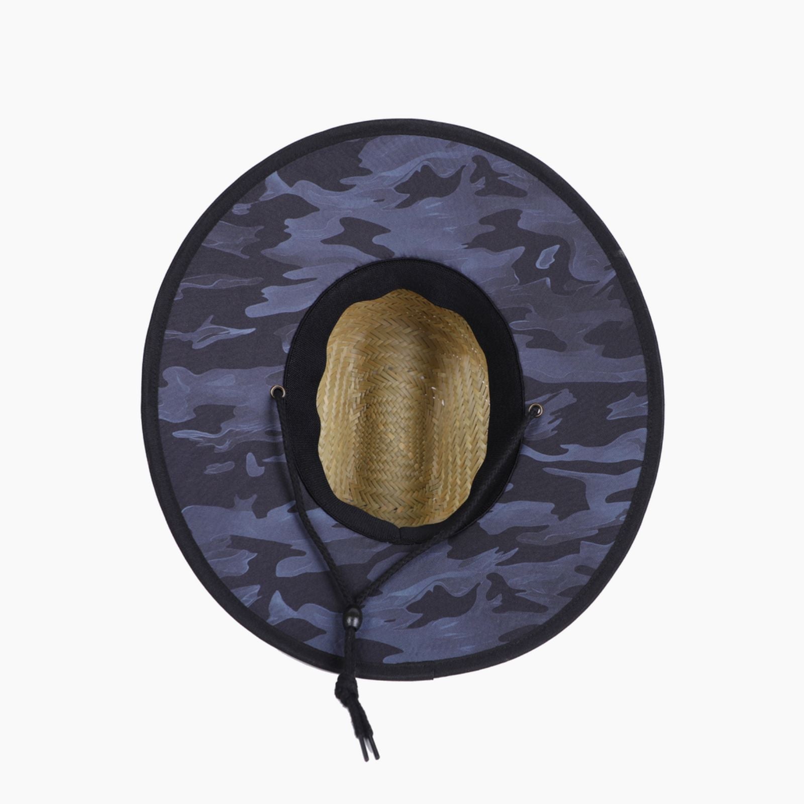 US Stock Wholesale Men's Seagrass Lifeguard Straw Hats with Wide Brim and Sun & Wind Proof