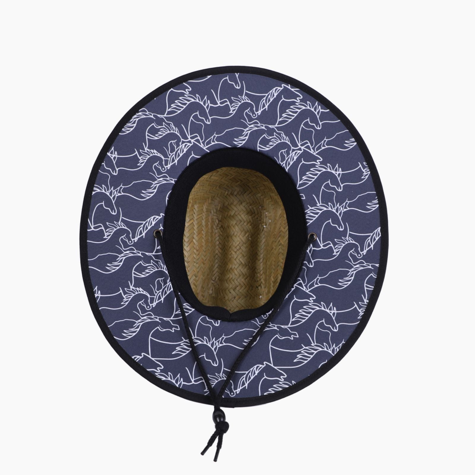 US Stock Wholesale Men's Seagrass Lifeguard Straw Hats with Wide Brim and Sun & Wind Proof