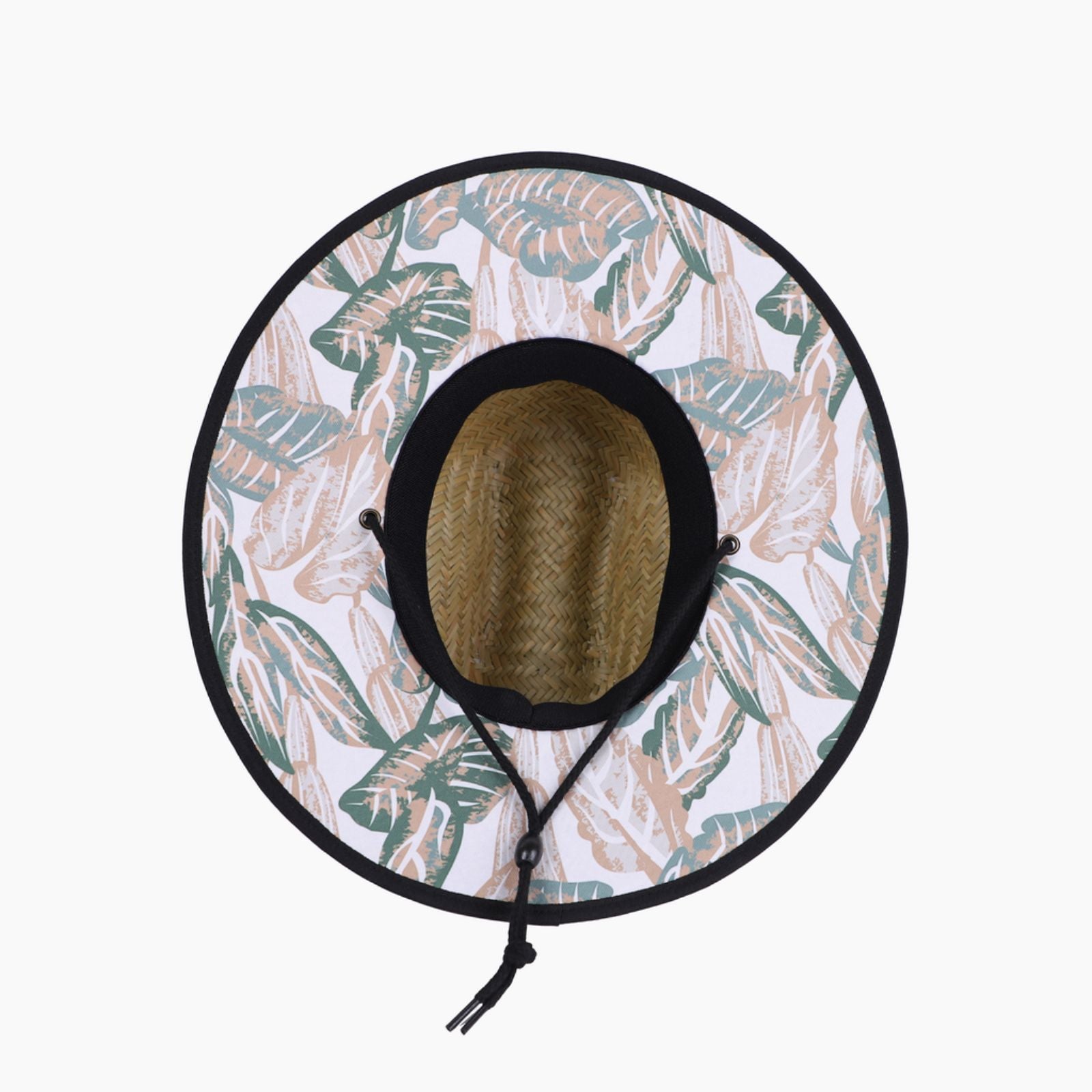 US Stock Wholesale Men's Seagrass Lifeguard Straw Hats with Wide Brim and Sun & Wind Proof