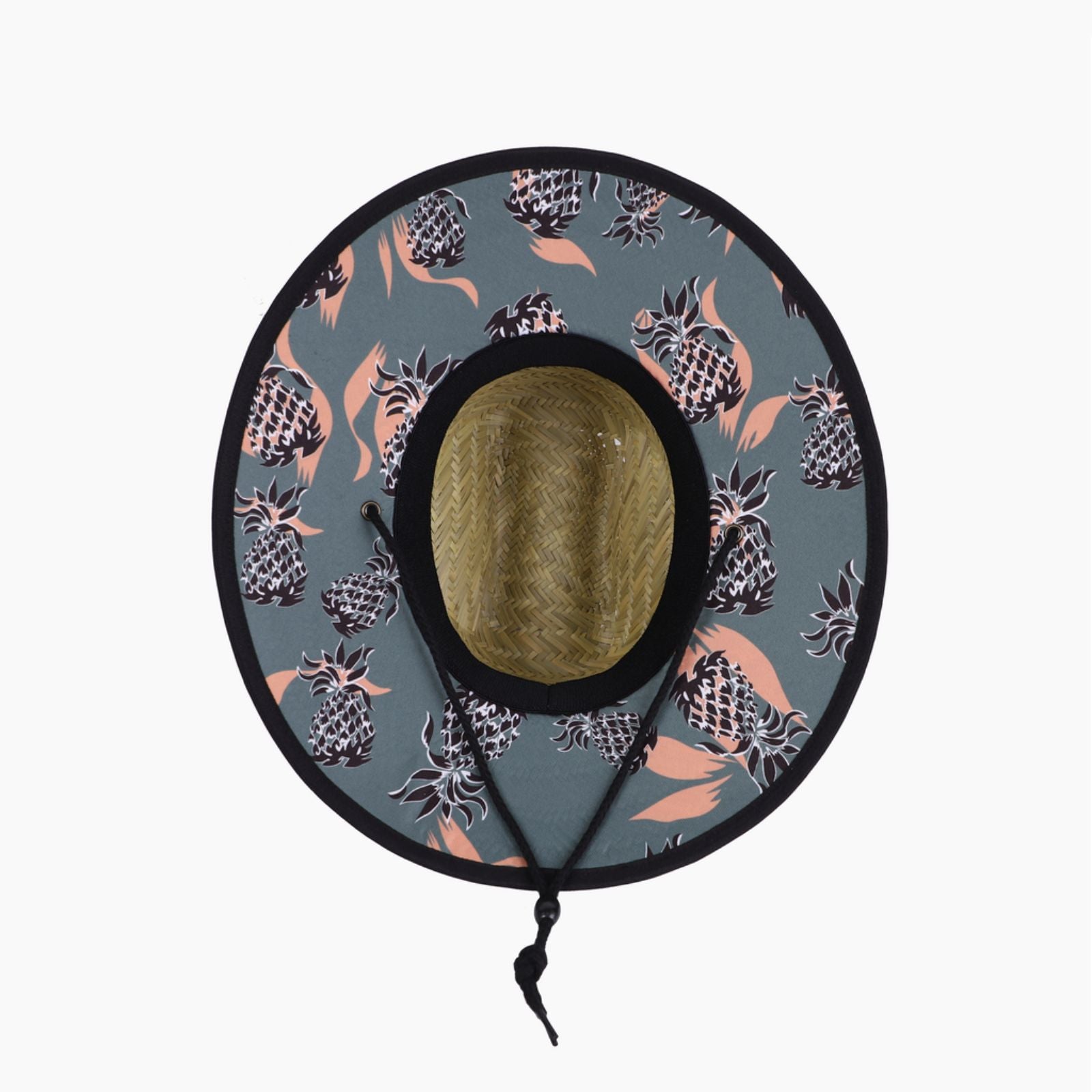 US Stock Wholesale Men's Seagrass Lifeguard Straw Hats with Wide Brim and Sun & Wind Proof