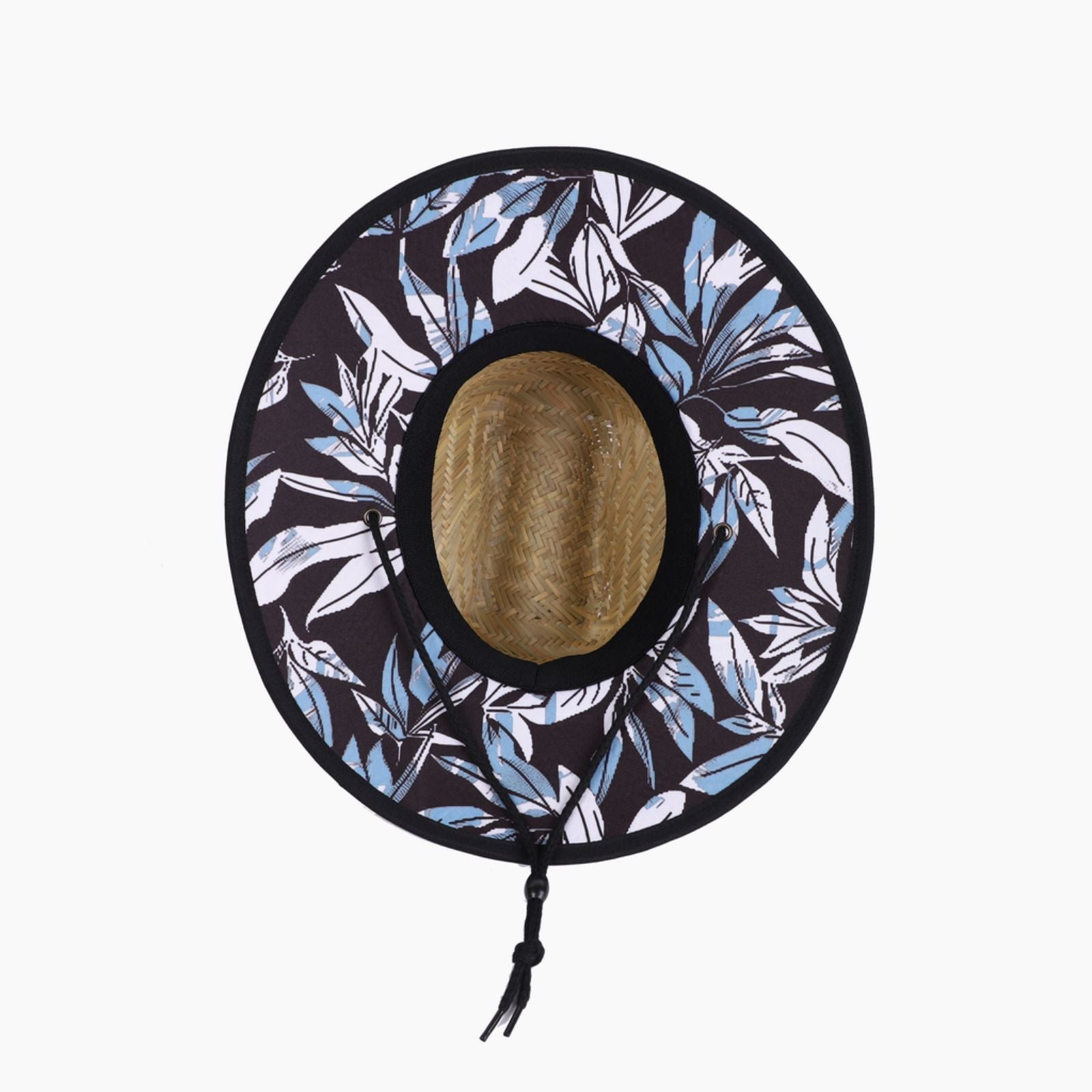 US Stock Wholesale Men's Seagrass Lifeguard Straw Hats with Wide Brim and Sun & Wind Proof