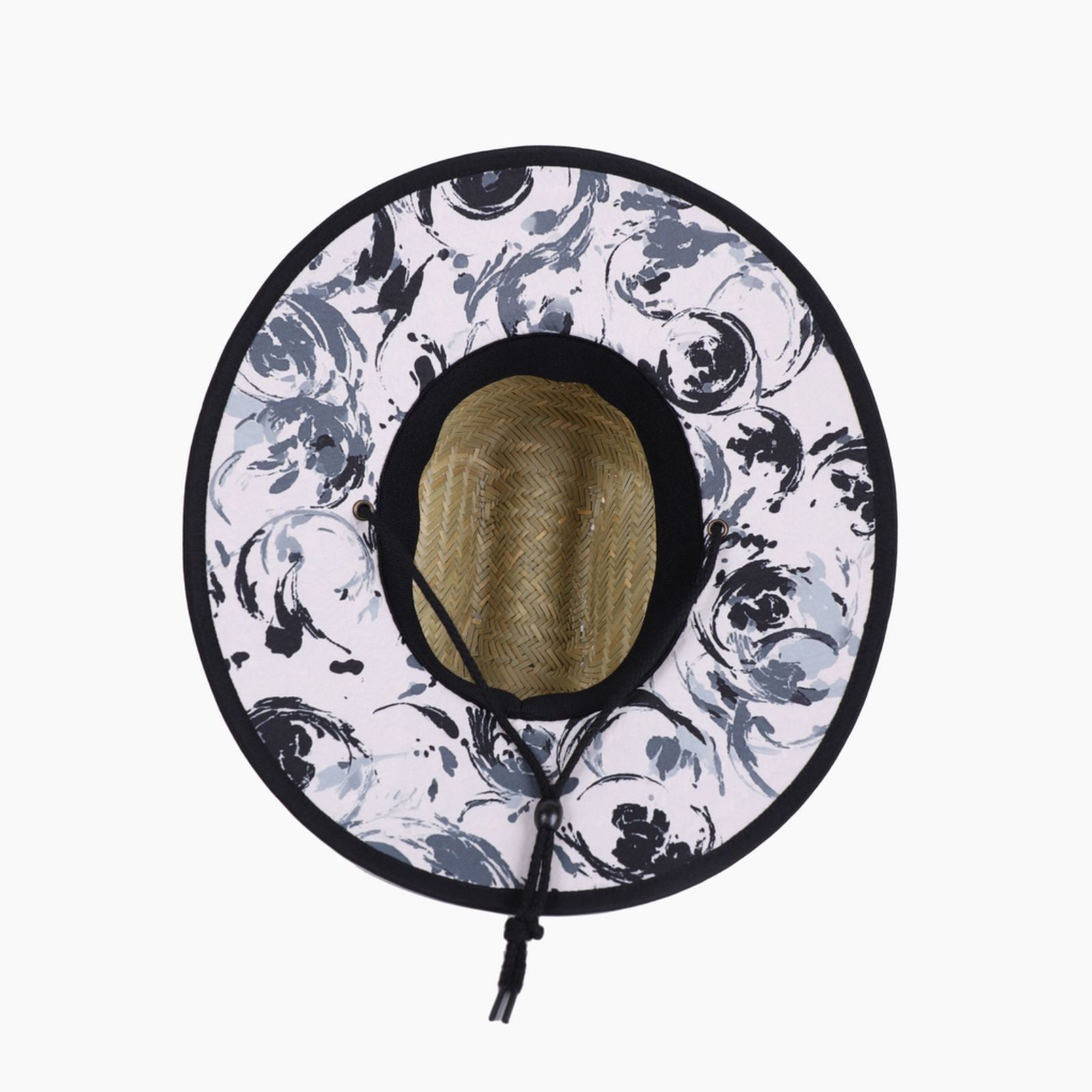 US Stock Wholesale Men's Seagrass Lifeguard Straw Hats with Wide Brim and Sun & Wind Proof