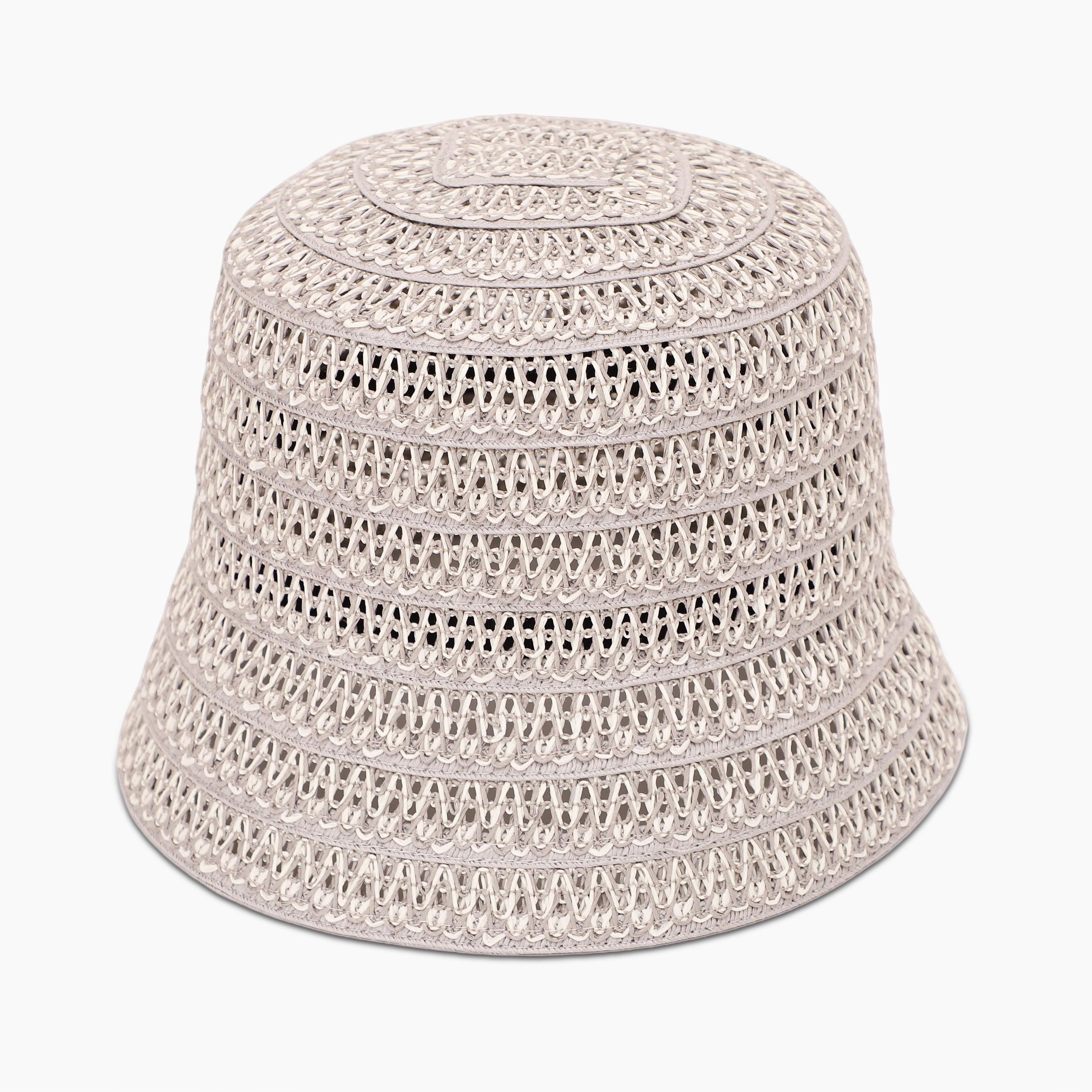 Women’s Paper Straw Bucket Hat with Wide Brim and UPF 50+ Sun Protection