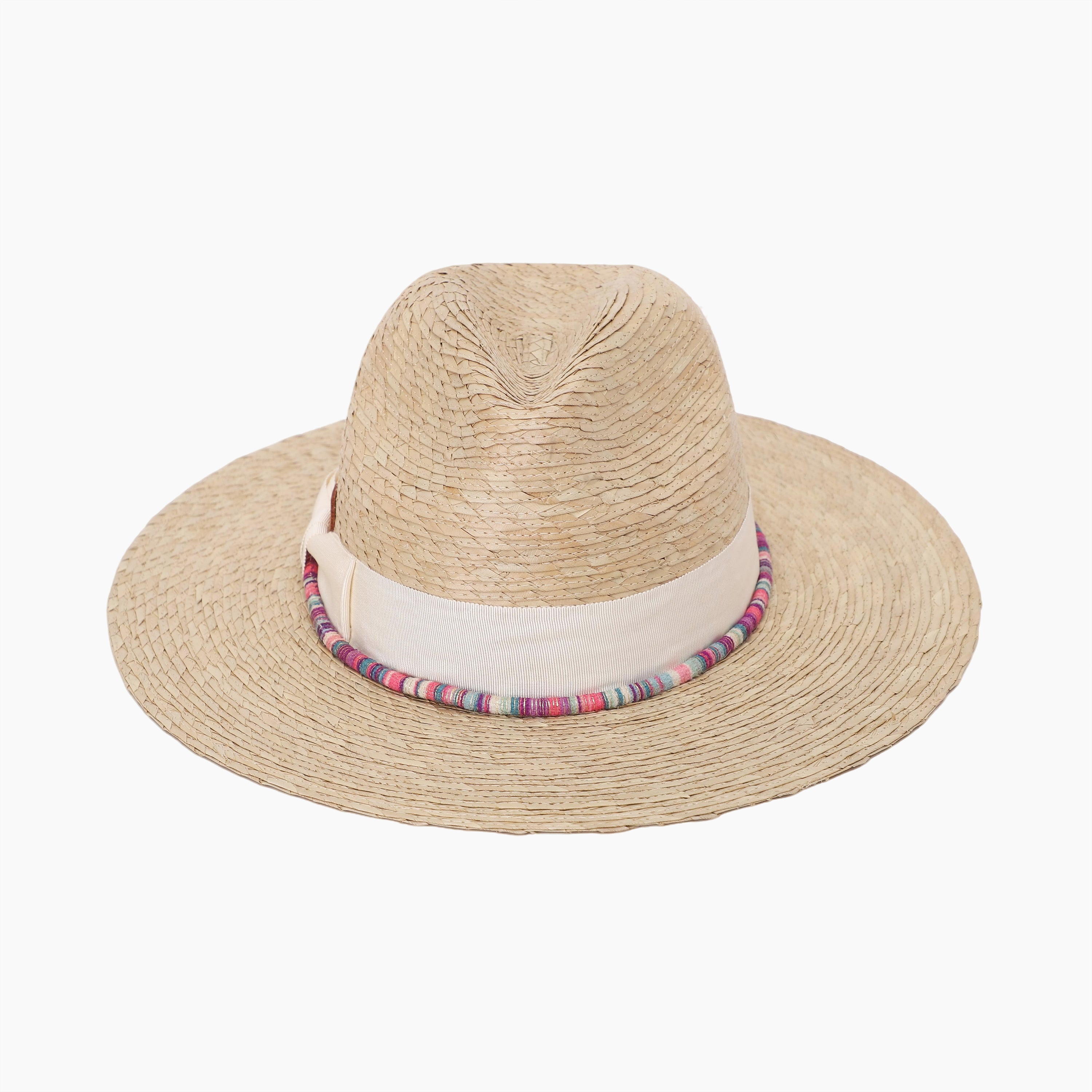 Unisex Palm Leaf Fedora Hat with Wide Brim and UPF 50+ Sun Protection