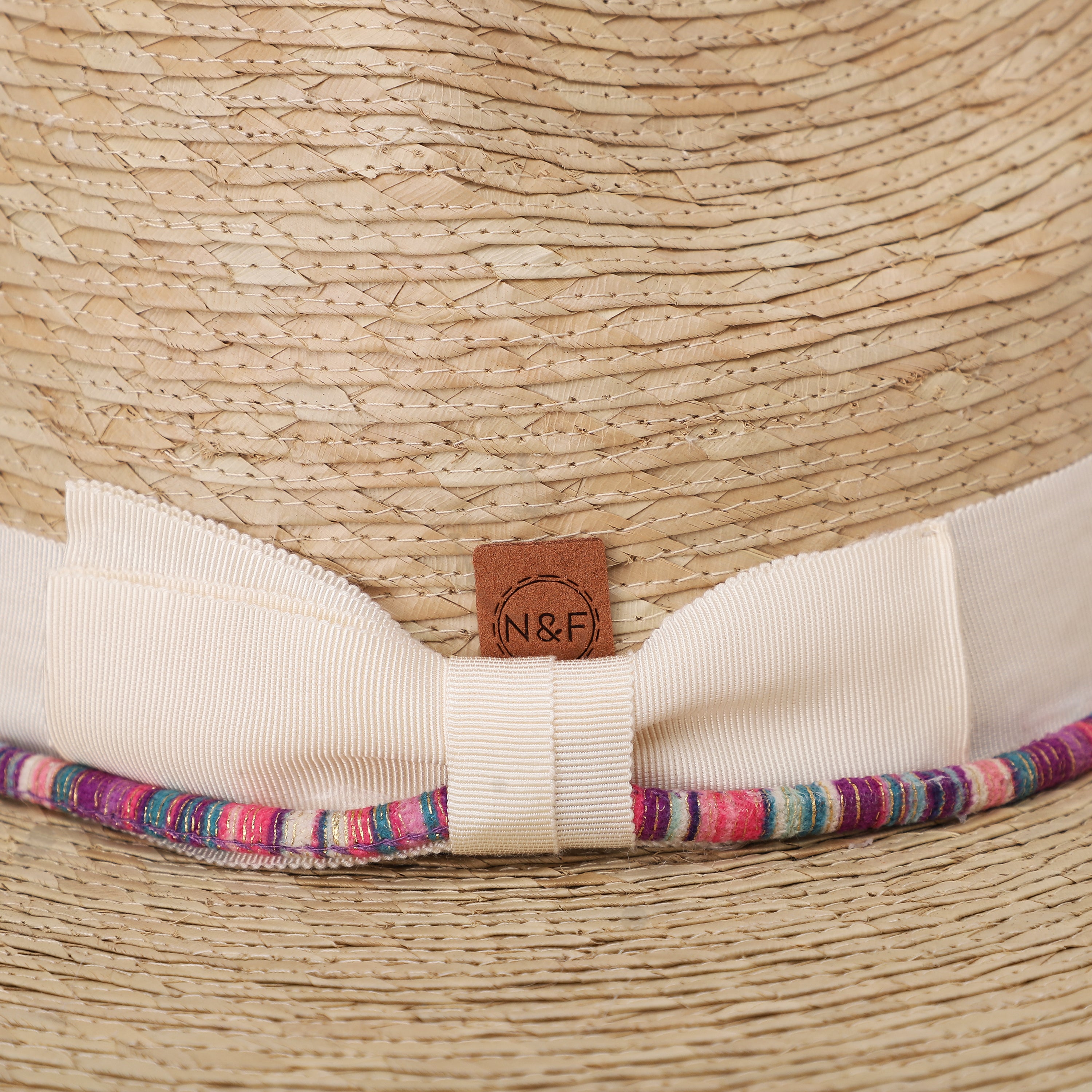 Unisex Palm Leaf Fedora Hat with Wide Brim and UPF 50+ Sun Protection