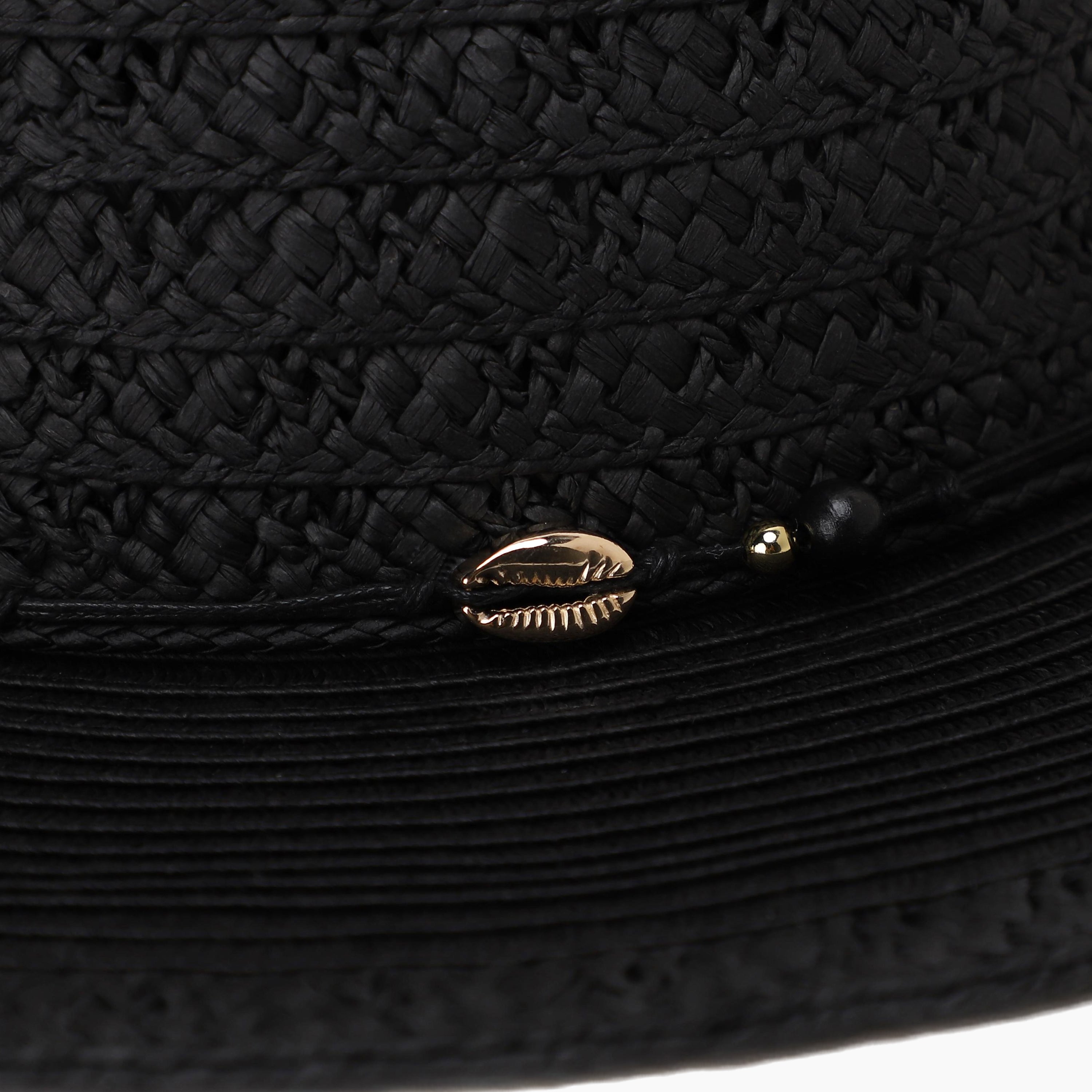 Unisex Paper Straw Fedora Hat with Wide Brim and UPF 50+ Sun Protection