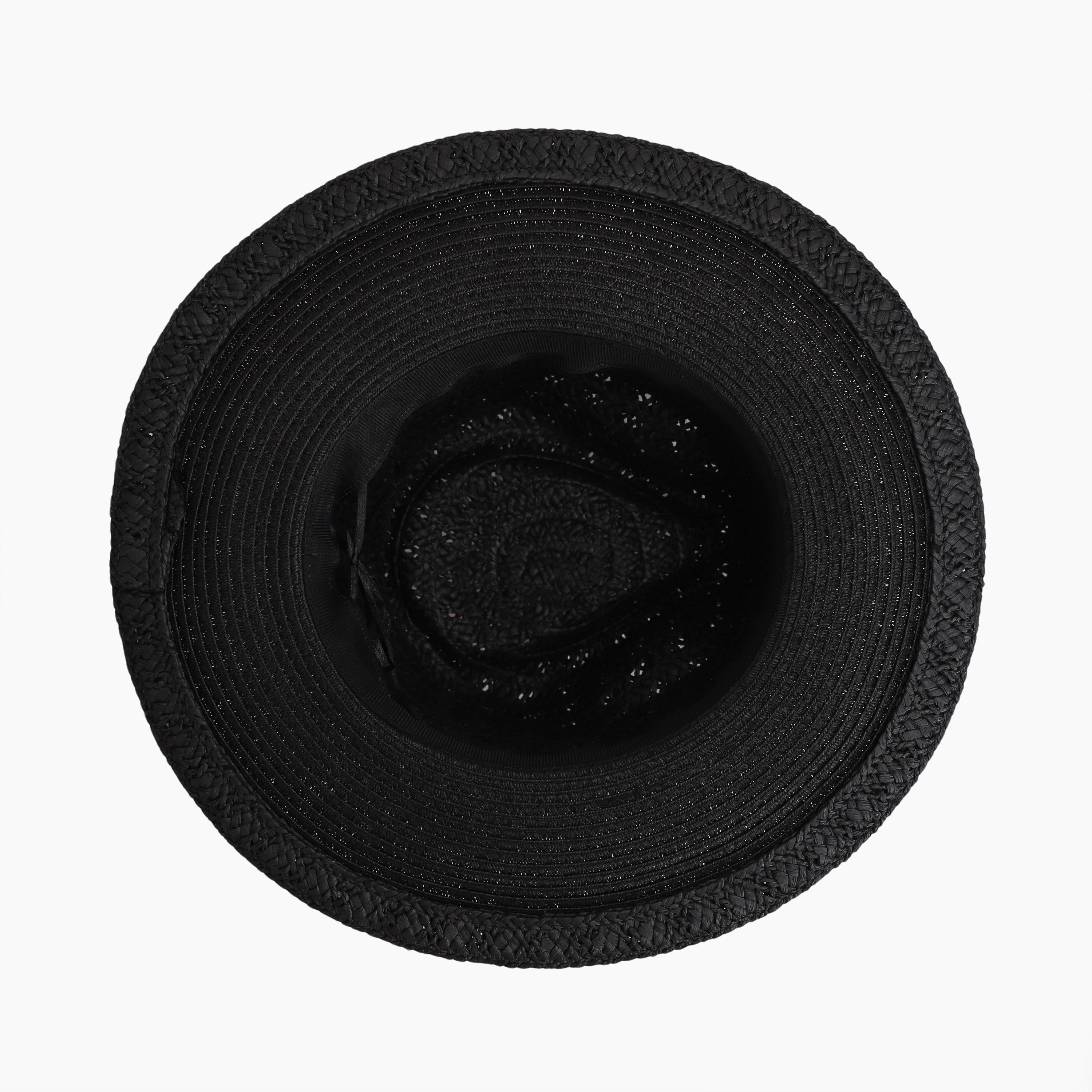 Unisex Paper Straw Fedora Hat with Wide Brim and UPF 50+ Sun Protection