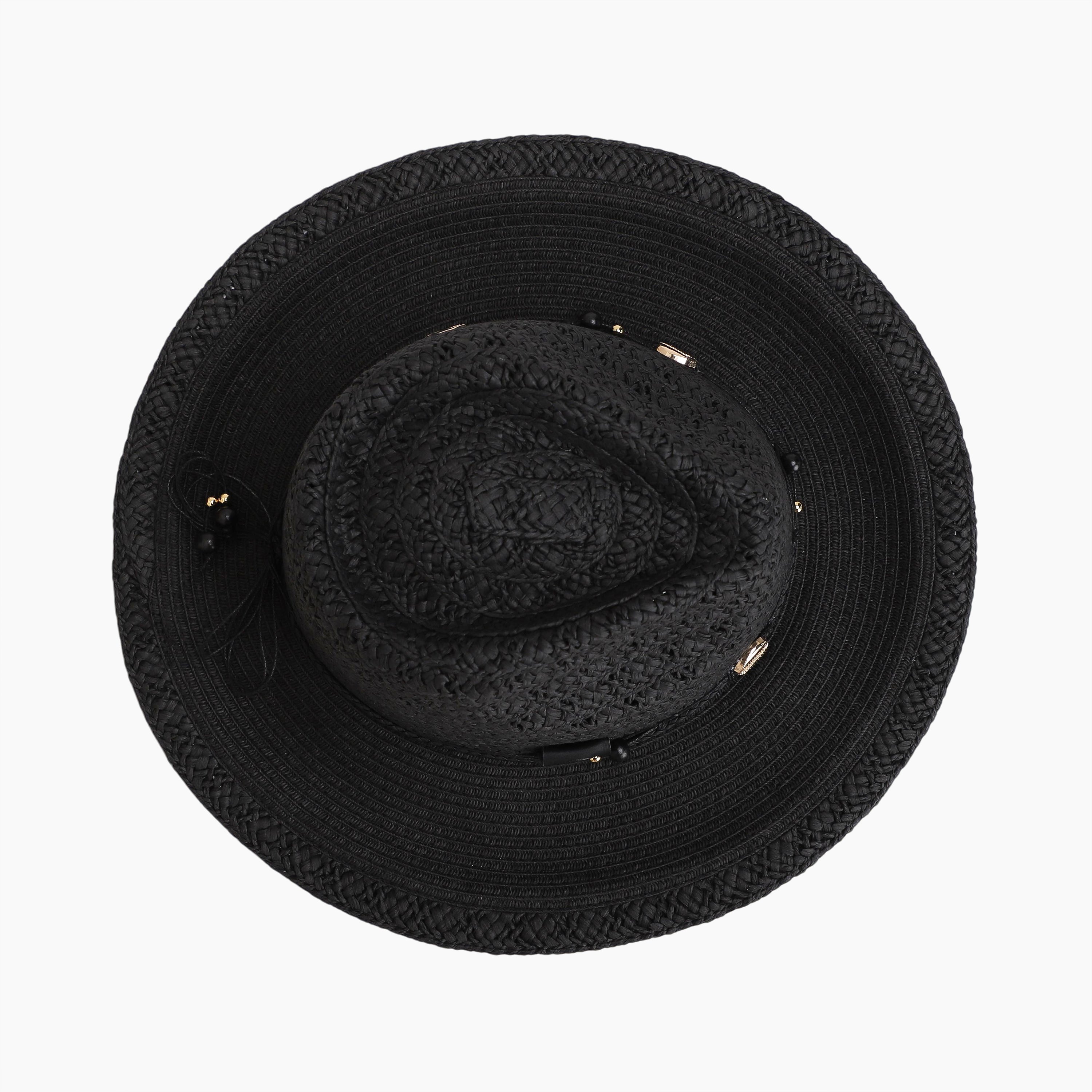 Unisex Paper Straw Fedora Hat with Wide Brim and UPF 50+ Sun Protection