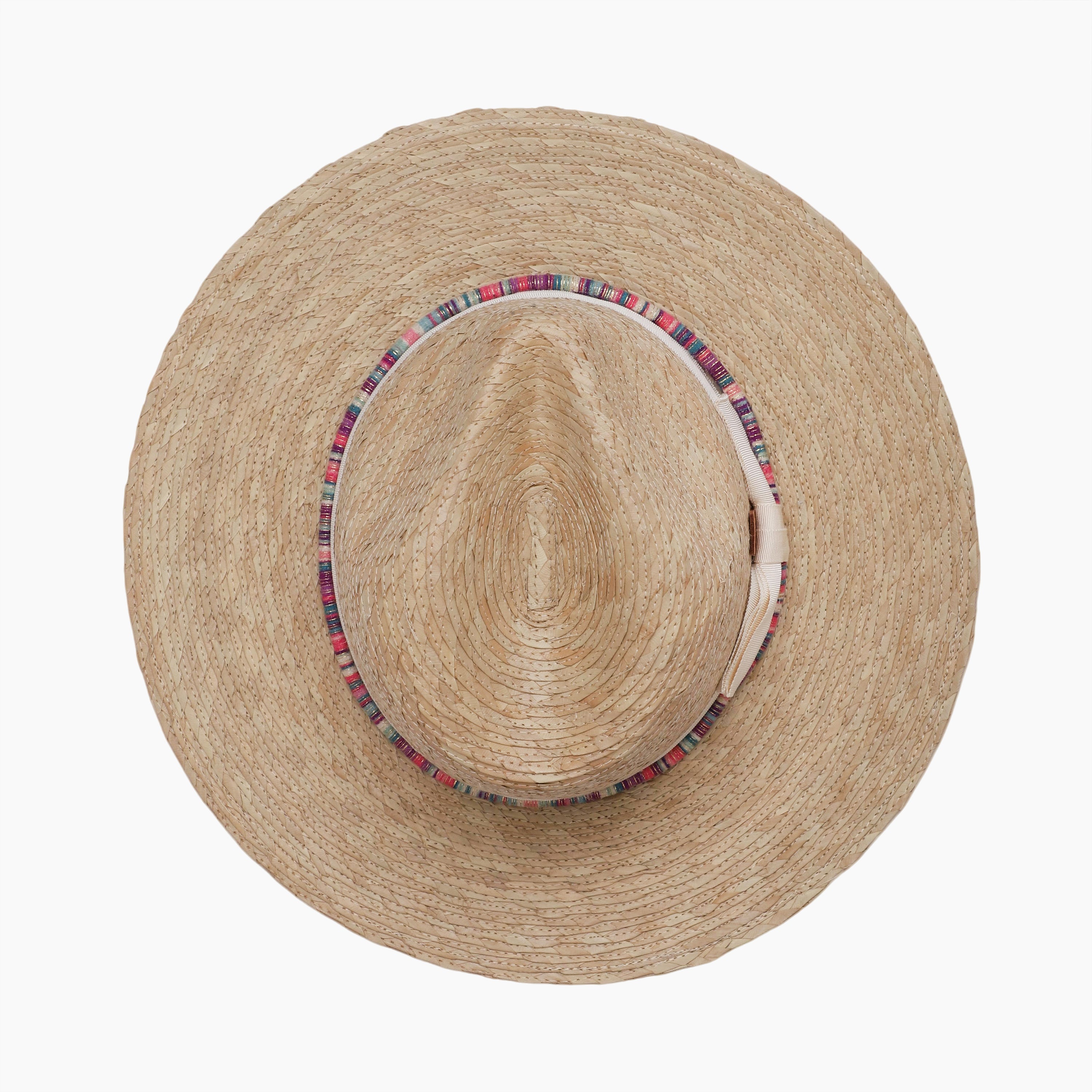 Unisex Palm Leaf Fedora Hat with Wide Brim and UPF 50+ Sun Protection