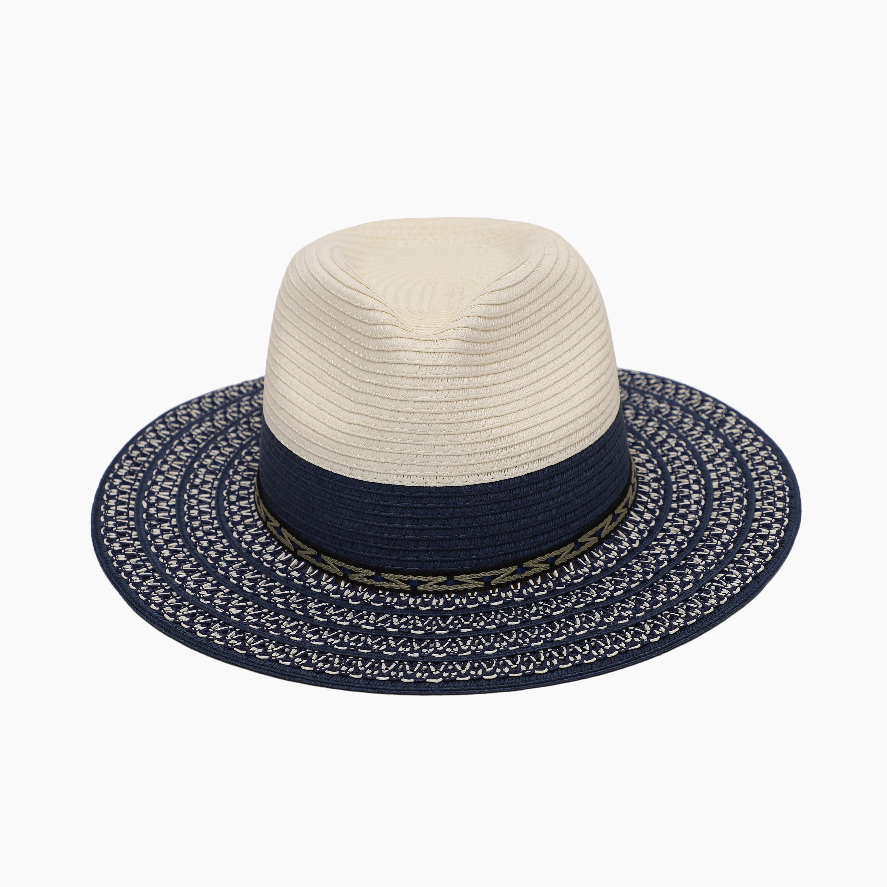 Unisex Paper Straw Fedora Hat with Wide Brim and UPF 50+ Sun Protection