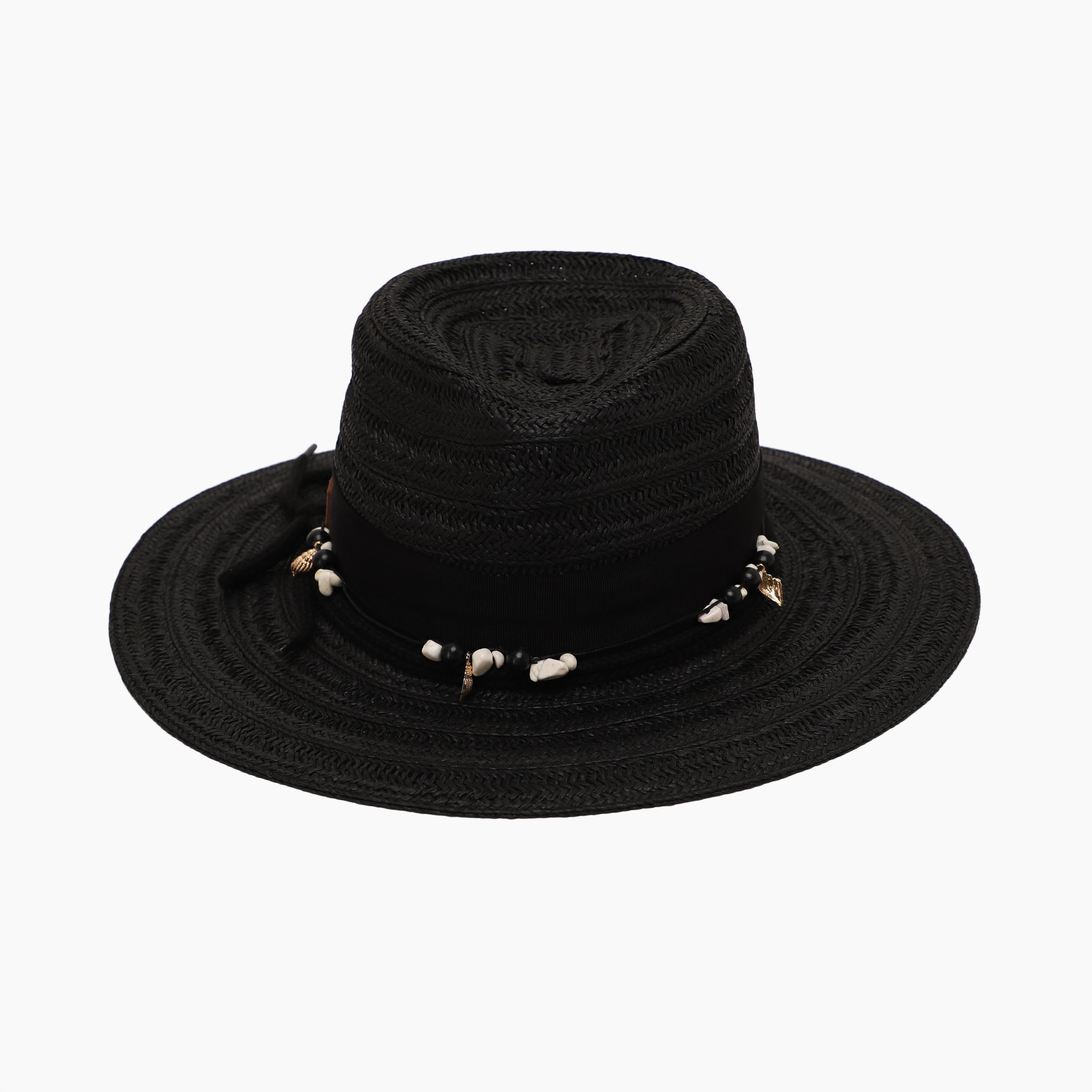 Unisex Paper Straw Fedora Hat with Wide Brim and UPF 50+ Sun Protection