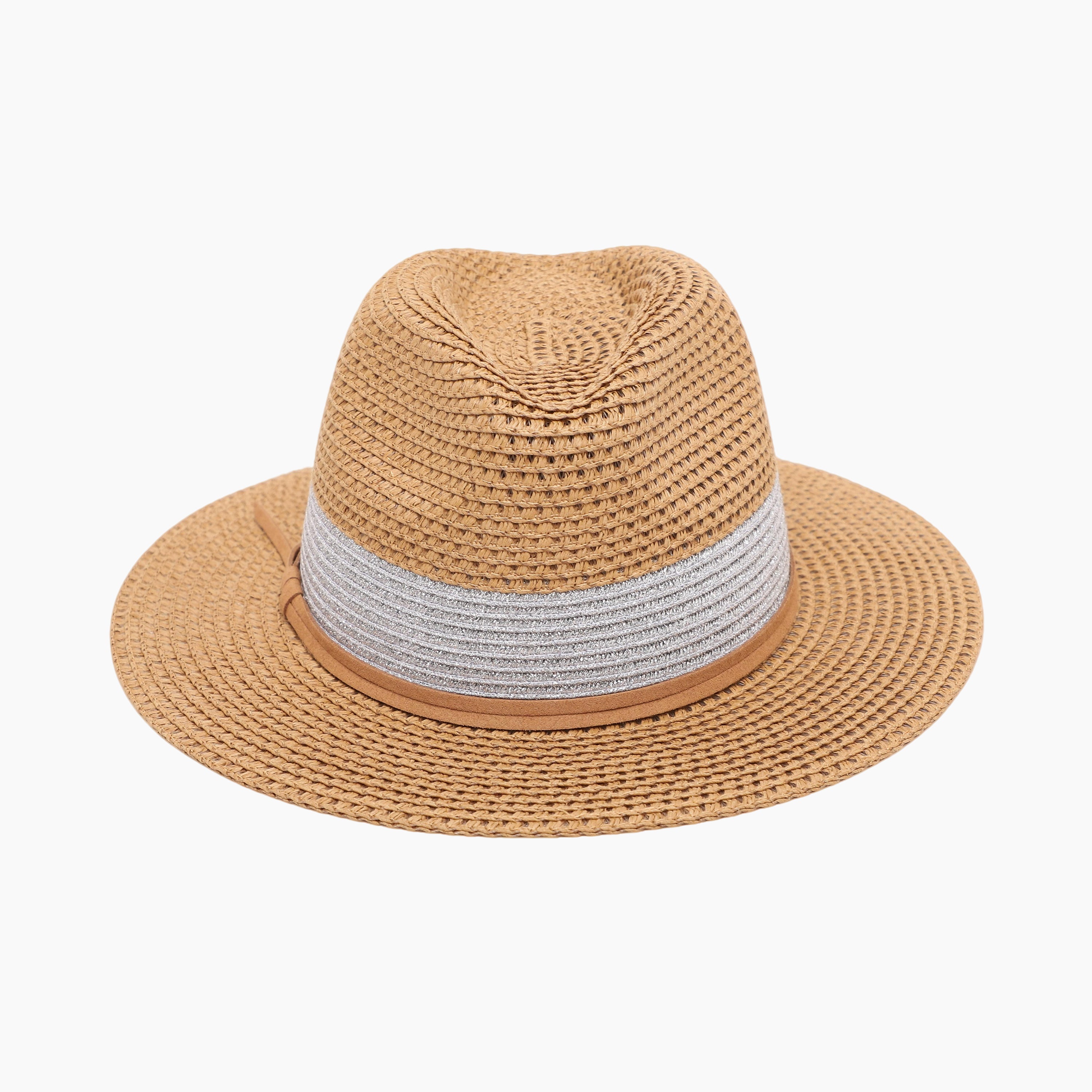 Unisex Paper Straw Fedora Hat with Wide Brim and UPF 50+ Sun Protection