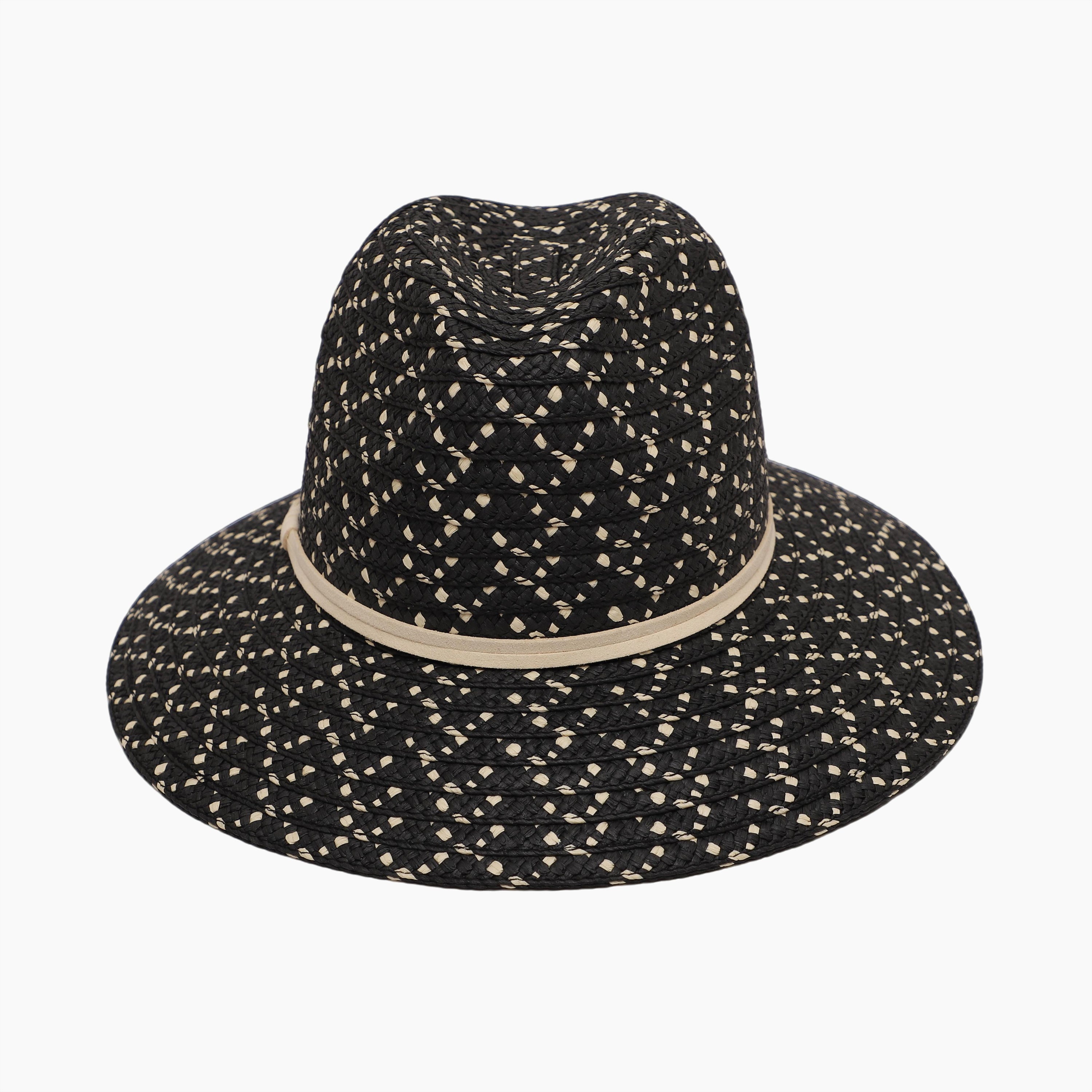 Unisex Paper Straw Fedora Hat with Wide Brim and UPF 50+ Sun Protection