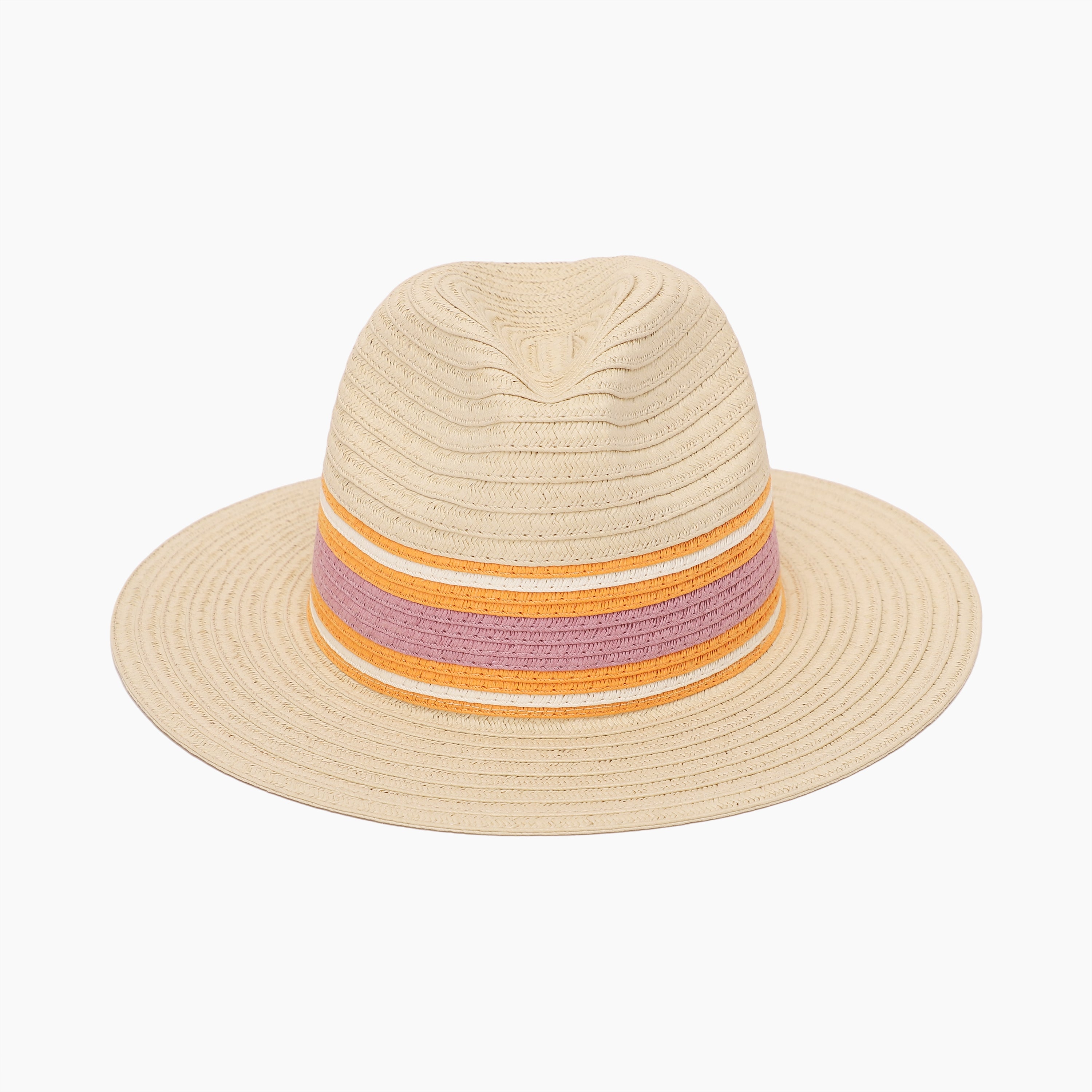 Women’s Paper Straw Fedora Hat with Wide Brim and UPF 50+ Sun Protection