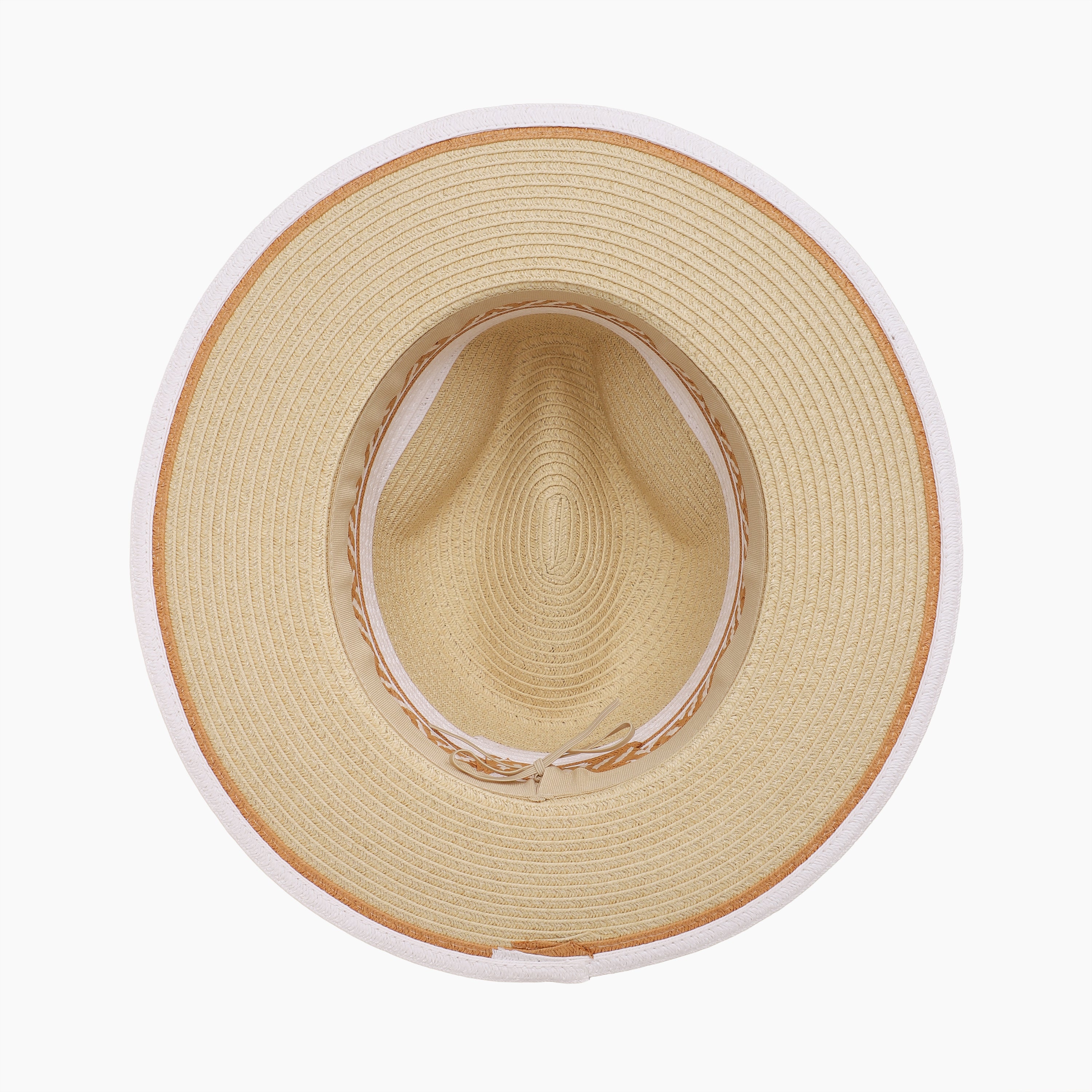 Women’s Paper Straw Fedora Hat with Wide Brim and UPF 50+ Sun Protection