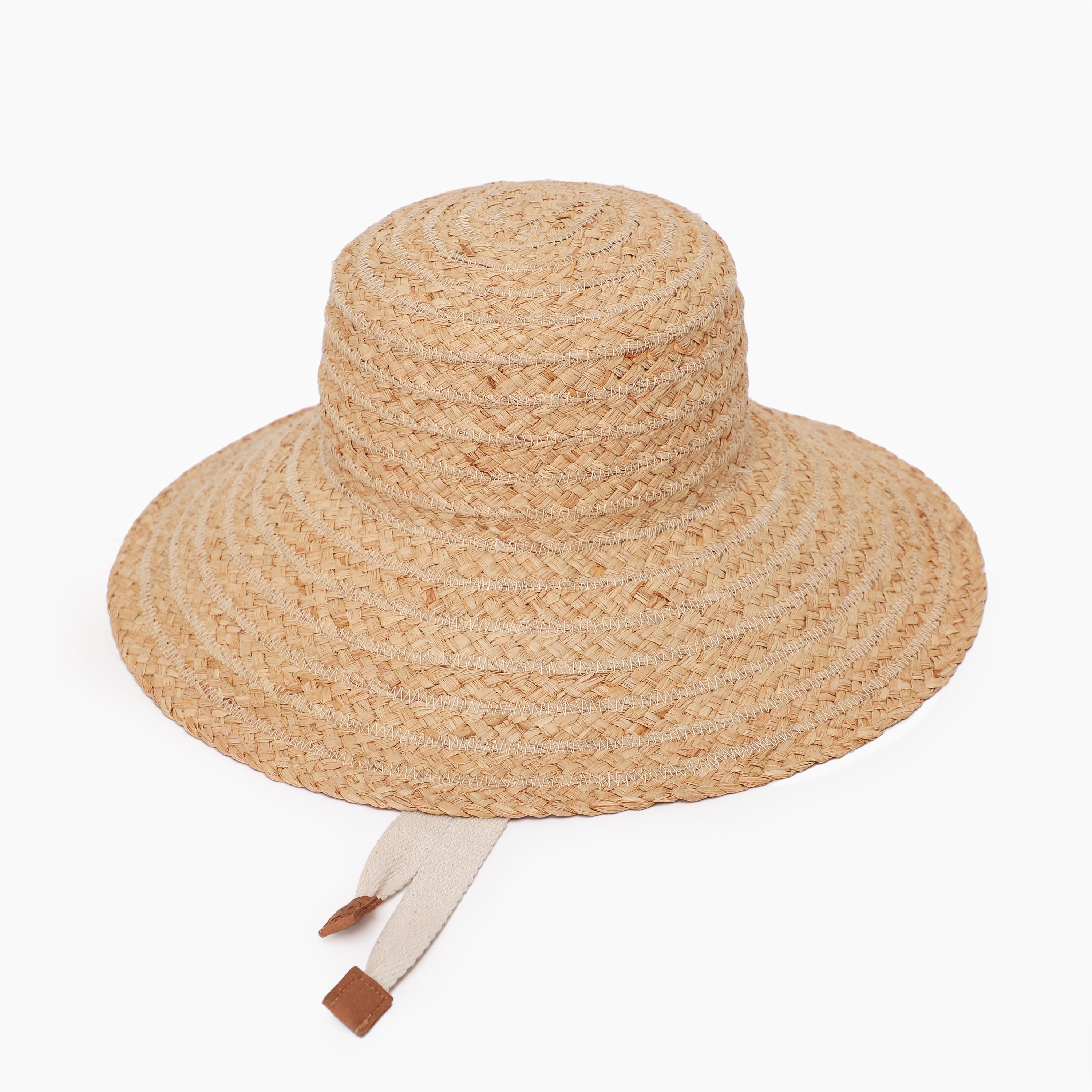 Women’s Raffia Sun Hat with Wide Brim and UPF 50+ Sun Protection