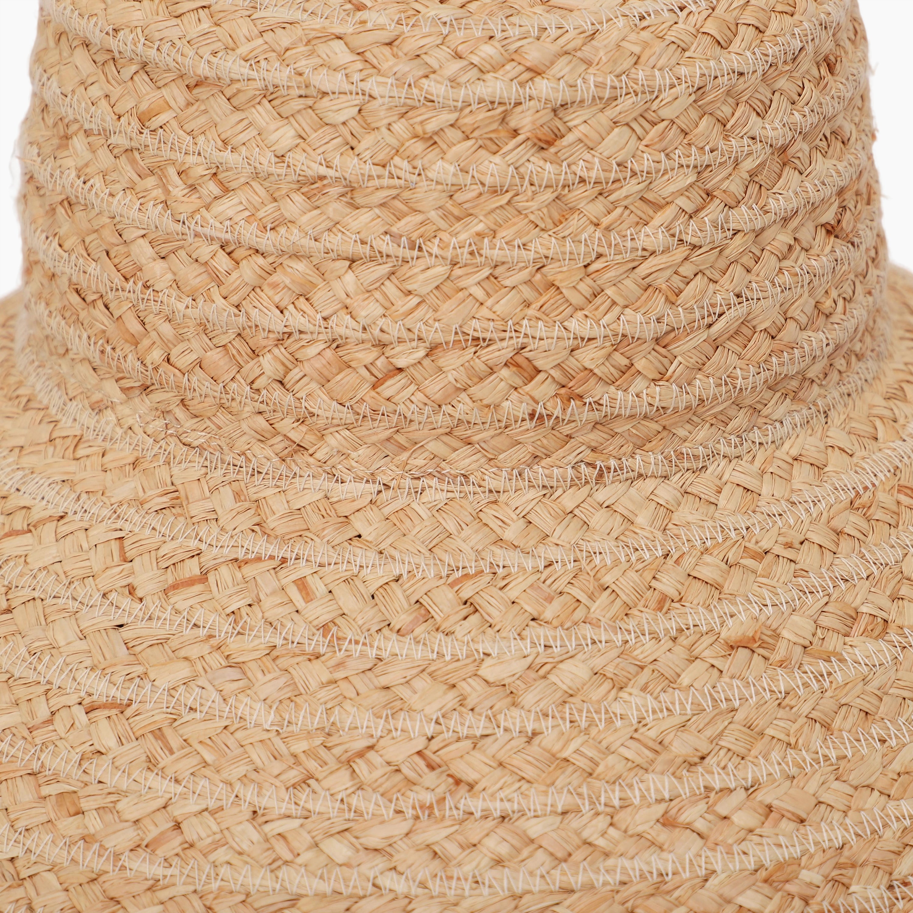 Women’s Raffia Sun Hat with Wide Brim and UPF 50+ Sun Protection