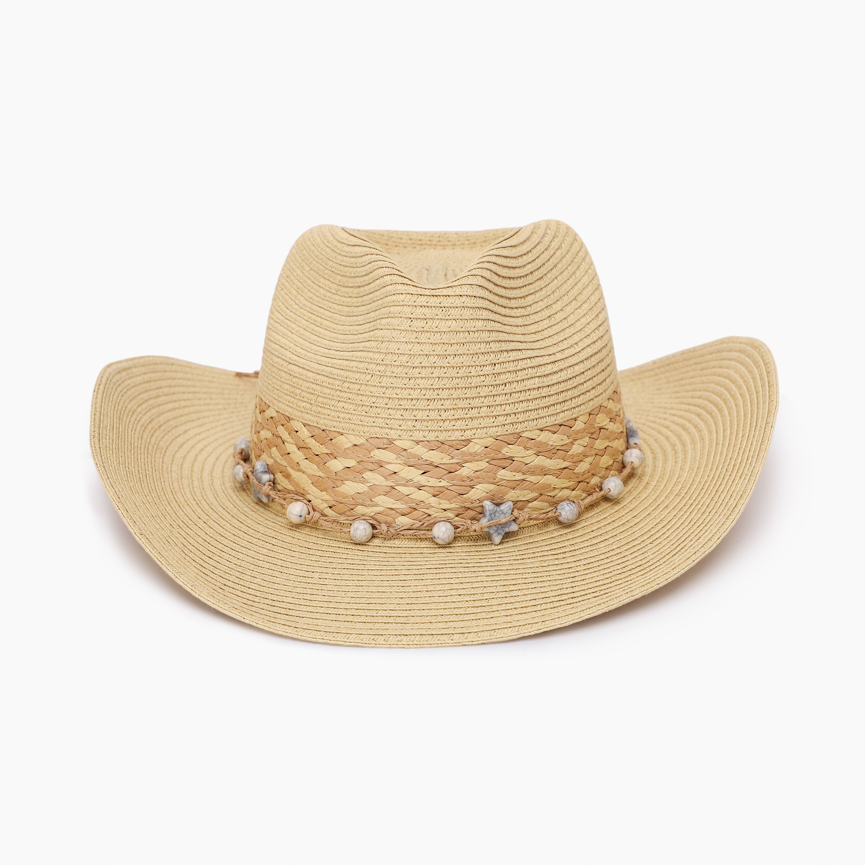 Unisex Paper Straw Fedora Hat with Wide Brim and UPF 50+ Sun Protection